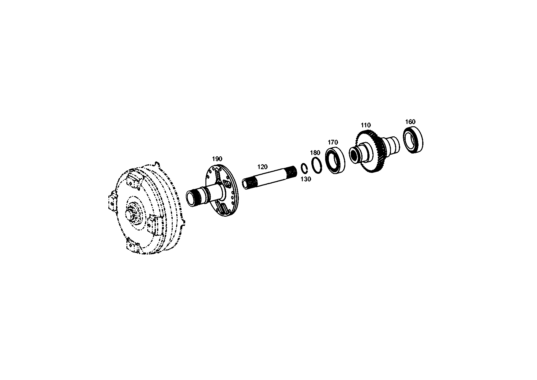 drawing for CNH NEW HOLLAND 333/Y0208 - STATOR SHAFT (figure 1)