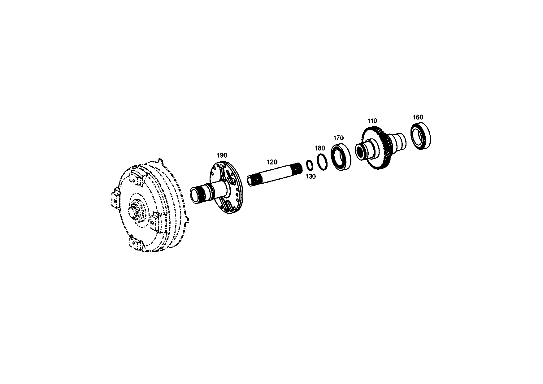 drawing for LIUGONG 852011080 - STATOR SHAFT (figure 3)