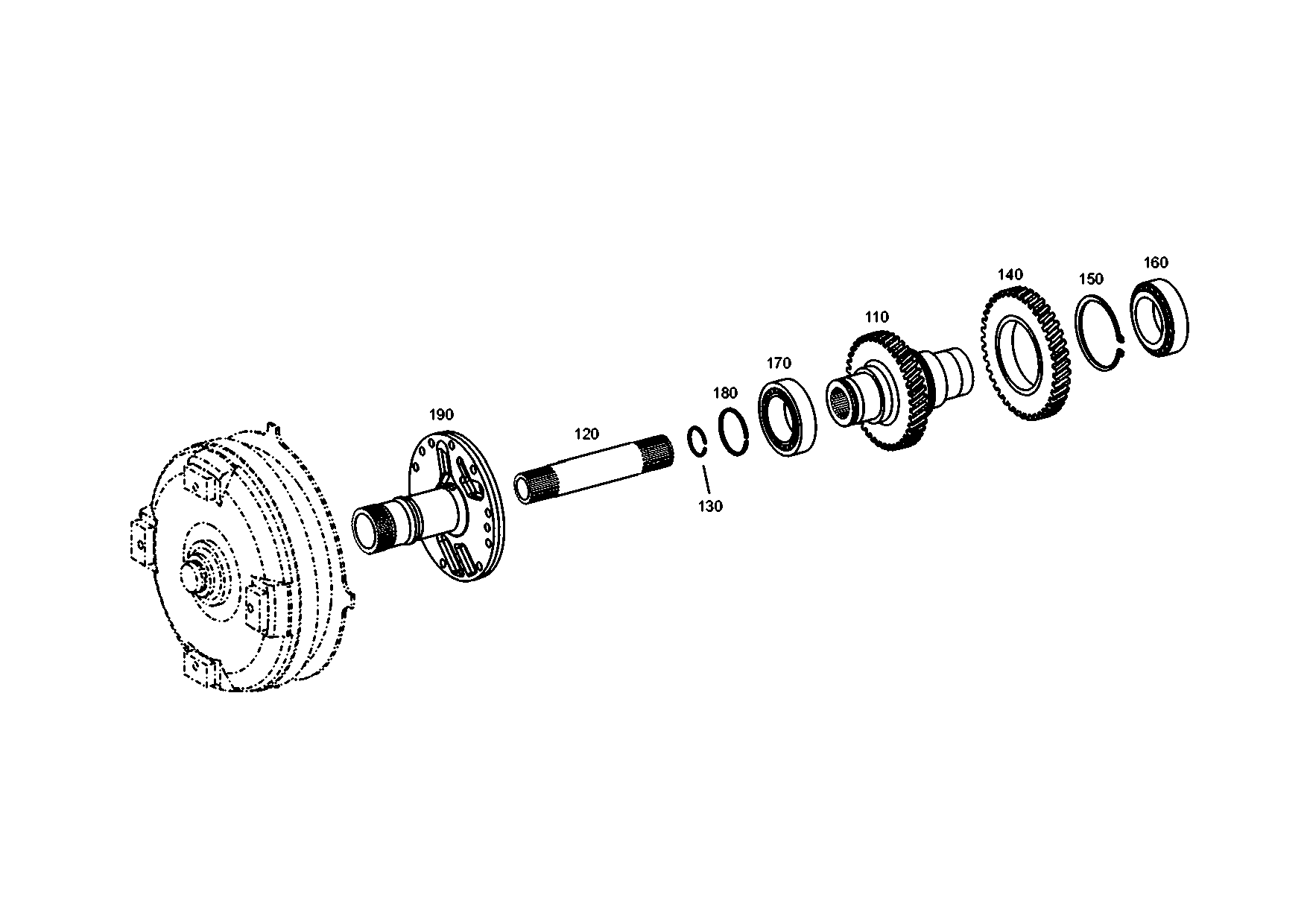 drawing for LIUGONG 852011080 - STATOR SHAFT (figure 5)