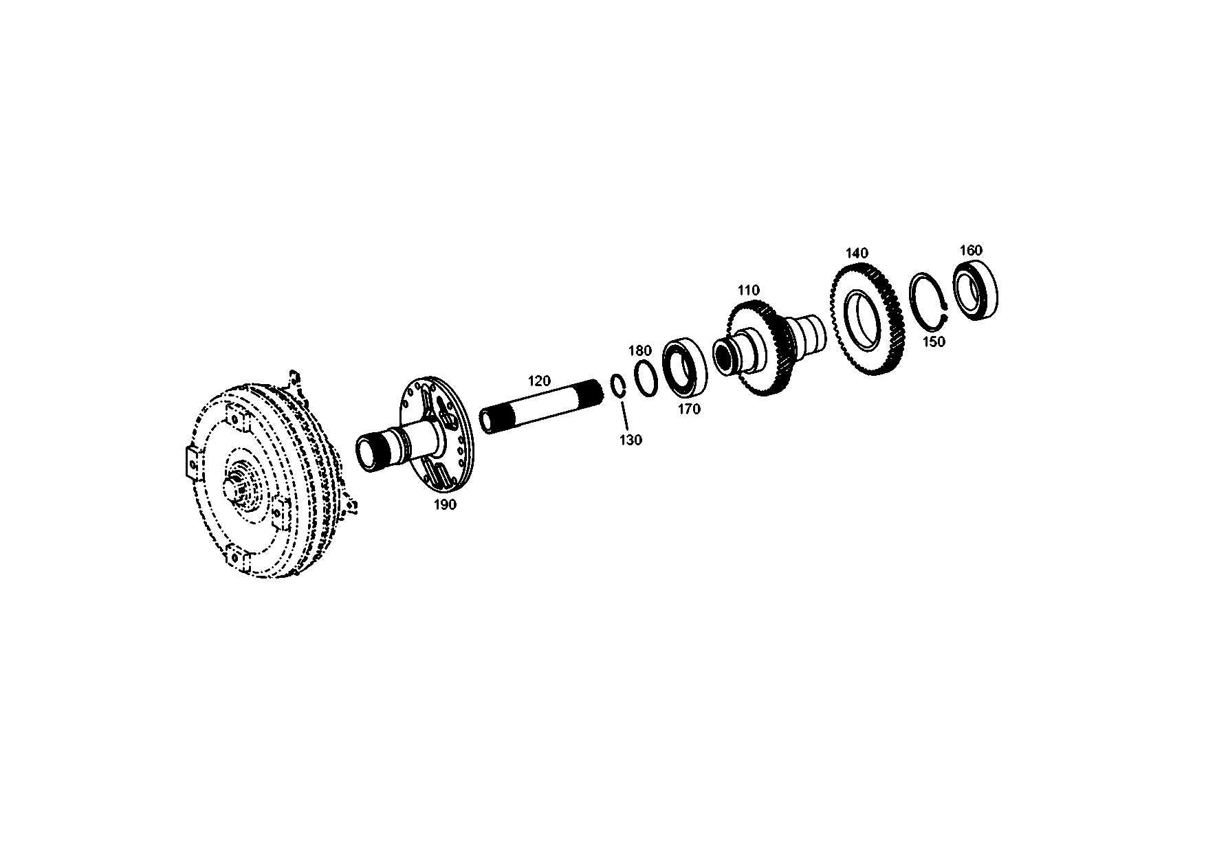 drawing for JOHN DEERE T242441 - STATOR SHAFT (figure 2)