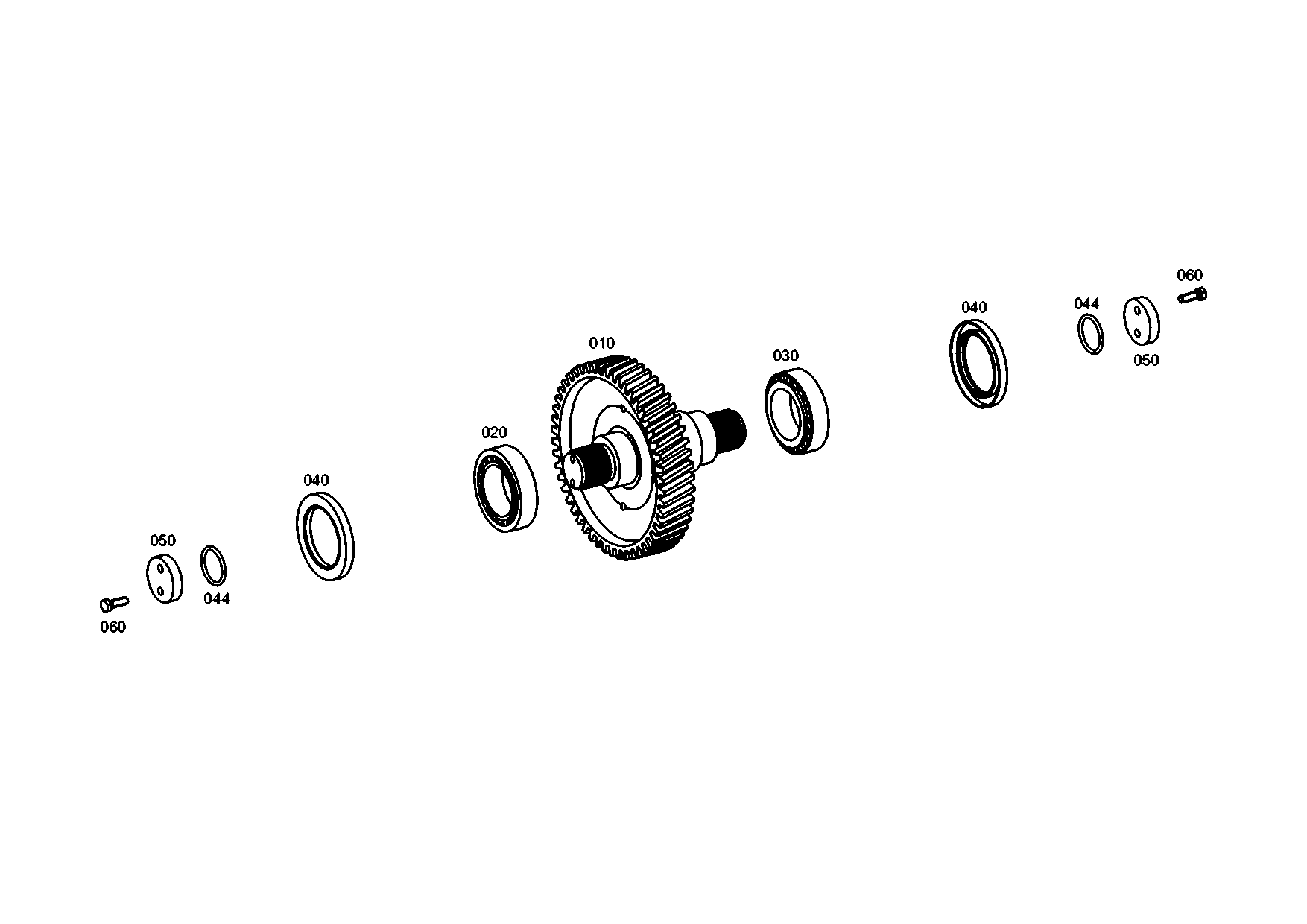 drawing for CNH NEW HOLLAND 87715375 - OUTPUT SHAFT (figure 1)