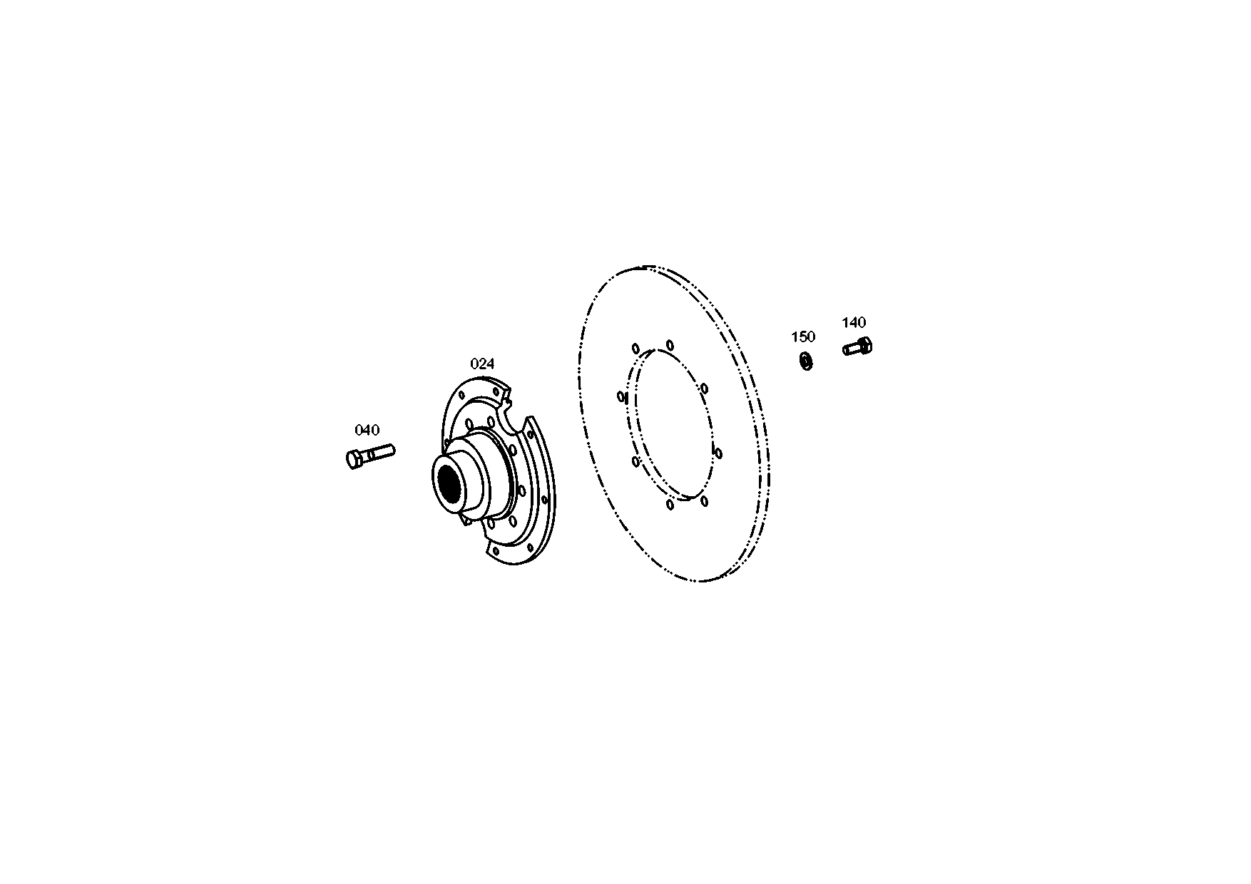 drawing for HYDREMA 7001577 - OUTPUT FLANGE (figure 1)