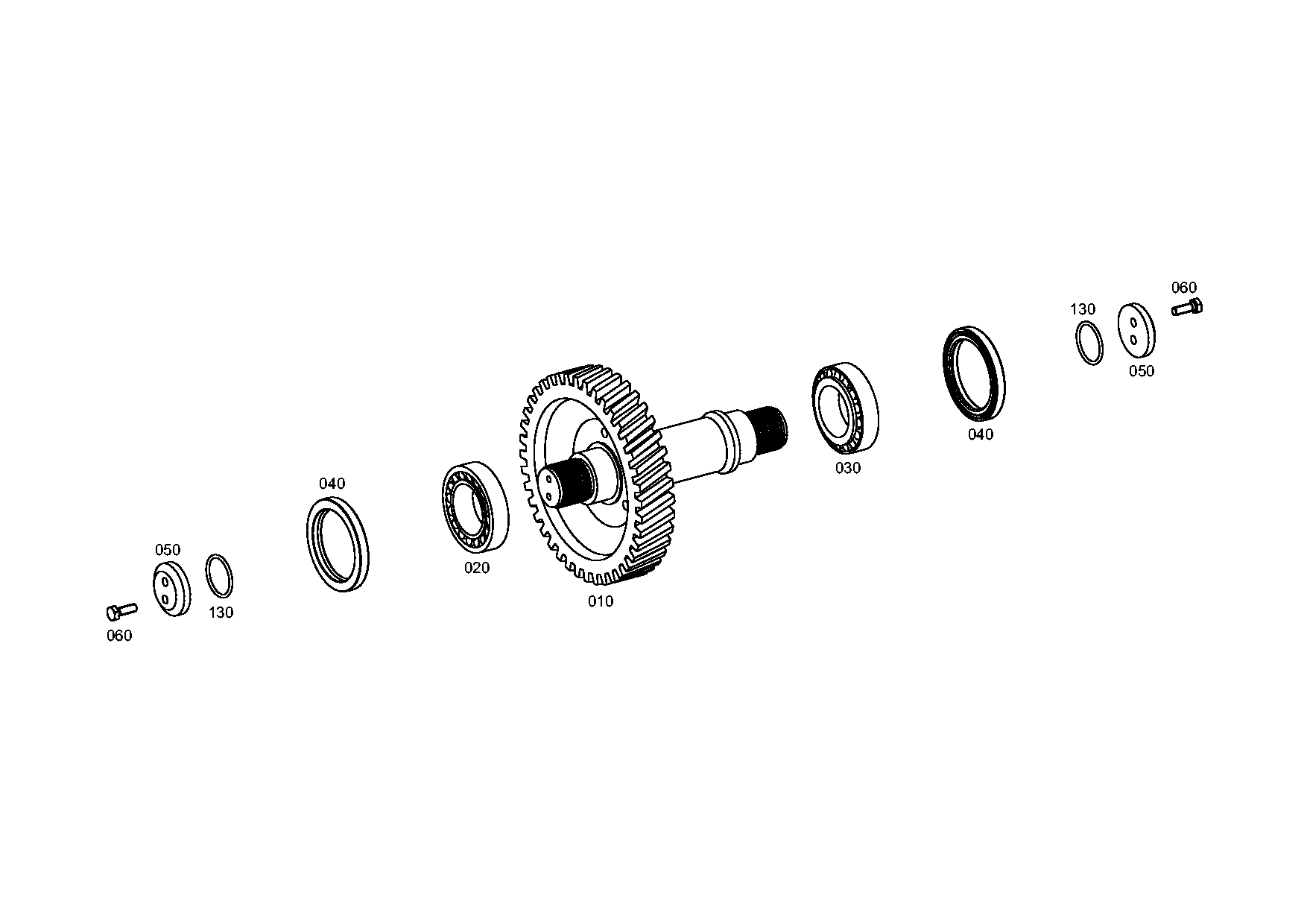 drawing for JOHN DEERE T242436 - OUTPUT SHAFT (figure 1)