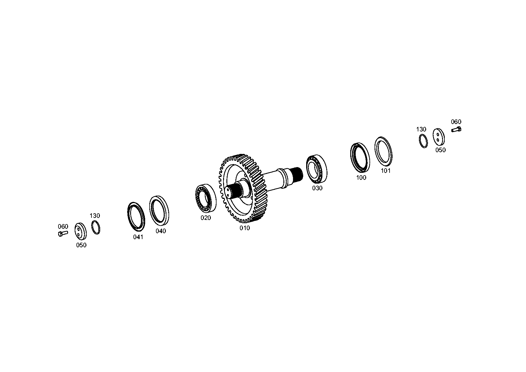 drawing for JOHN DEERE T242436 - OUTPUT SHAFT (figure 2)