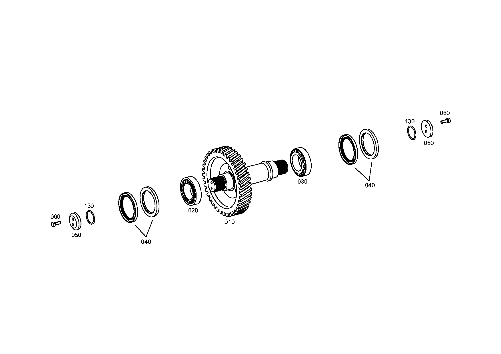 drawing for JOHN DEERE T242436 - OUTPUT SHAFT (figure 3)