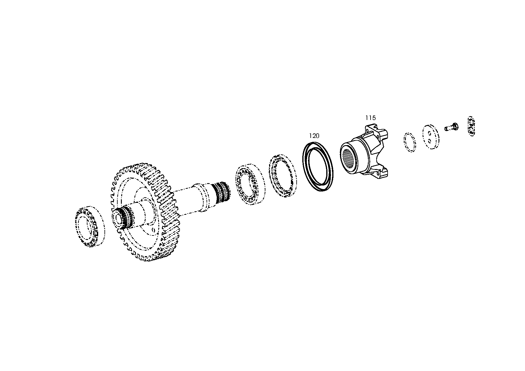 drawing for JOHN DEERE T171729 - END YOKE (figure 3)