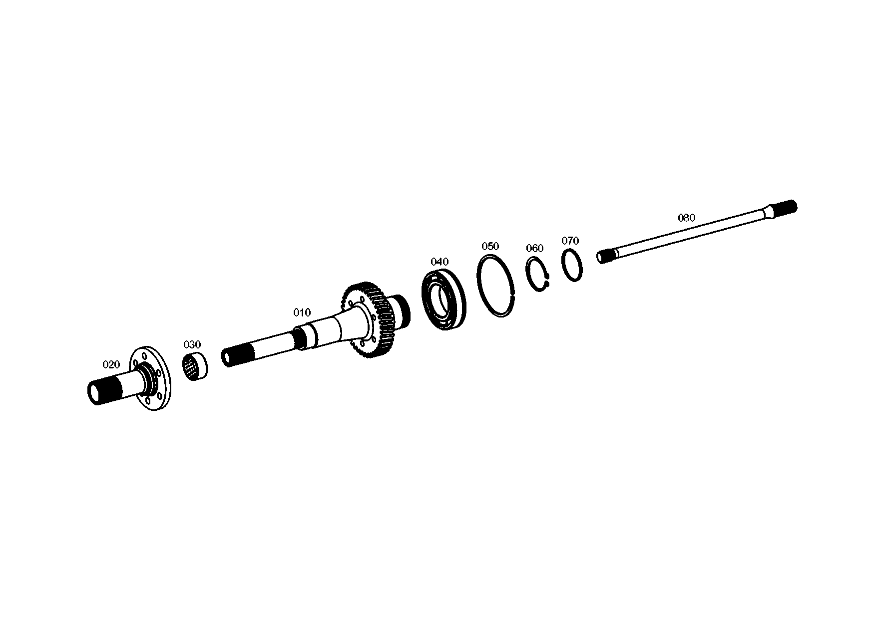 drawing for JOHN DEERE AT187711 - TURBINE SHAFT (figure 1)