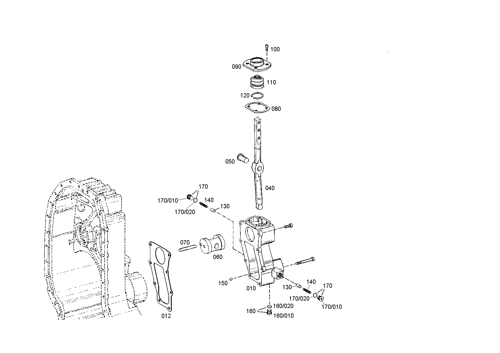 drawing for JOHN DEERE T154828 - GEAR SHIFT LEVER (figure 1)