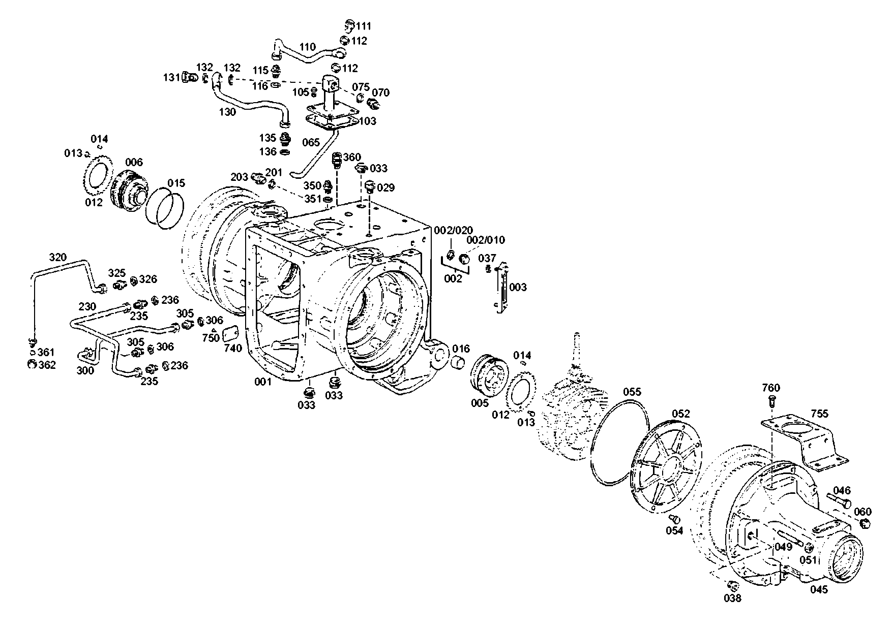 drawing for MAGNA STEYR 133000330160 - REAR AXLE HOUS. (figure 2)