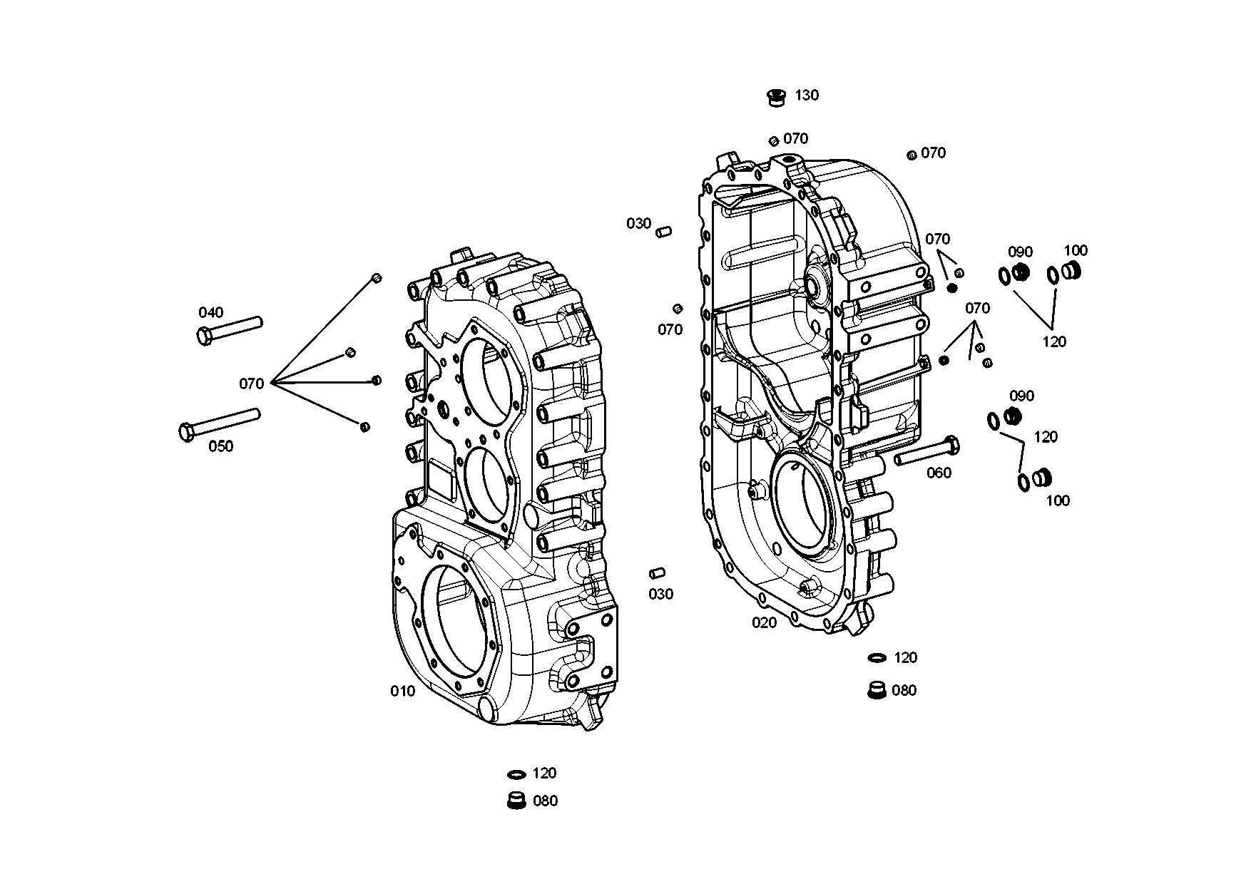 drawing for BELL-SUEDAFRIKA ST20113 - TRANSFER BOX HOUSING (figure 1)