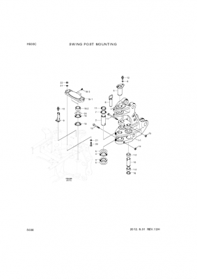 Technical drawing of Hyundai Construction Equipment S275-12000B NUT-SELF with dimensions and layout