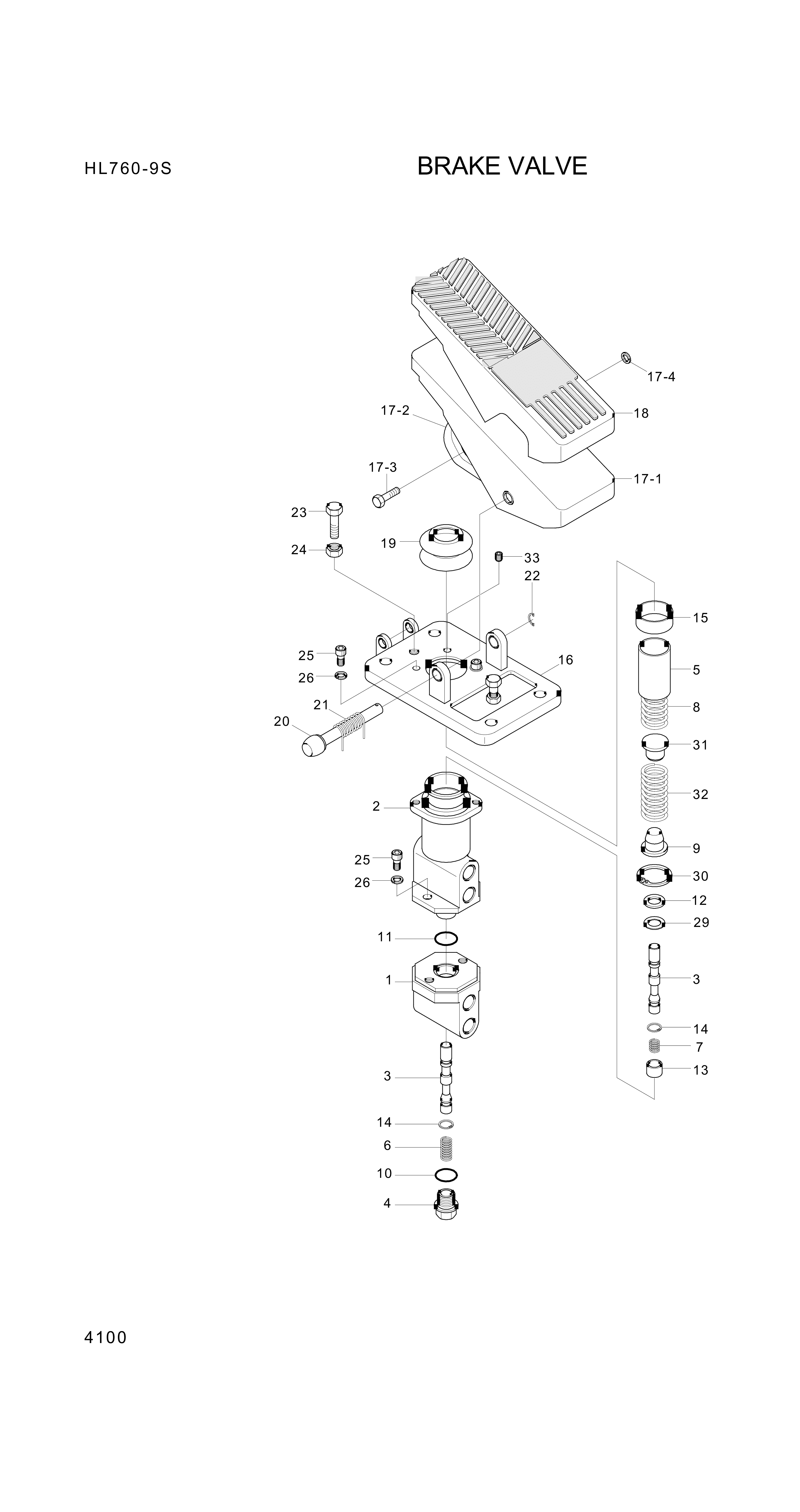 drawing for Hyundai Construction Equipment XKAK-00013 - PEDAL-VALVE (figure 1)