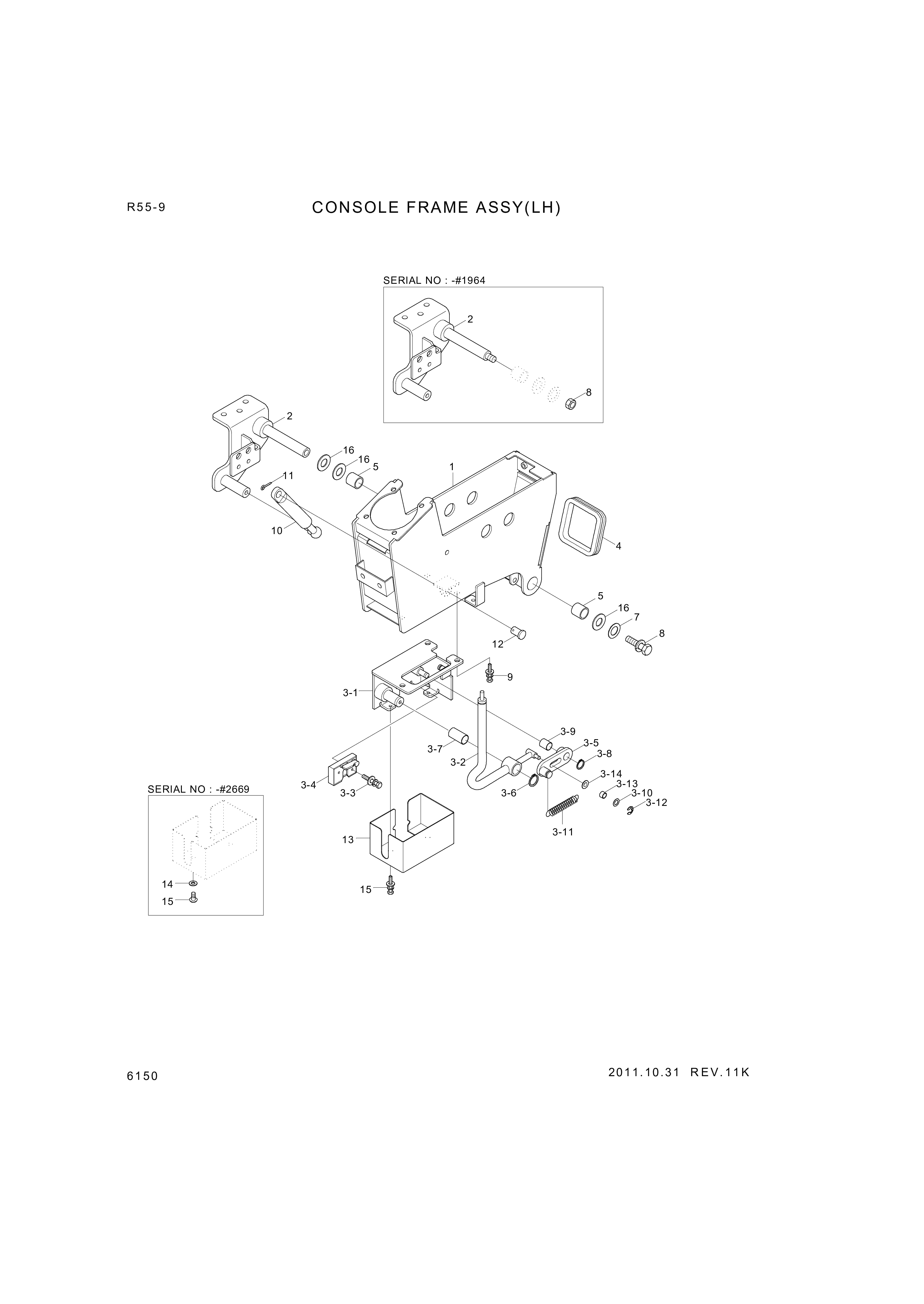 Technical drawing of Hyundai Construction Equipment S275-12000B NUT-SELF with dimensions and layout (figure 2)