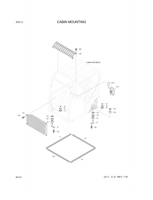 Technical drawing of Hyundai Construction Equipment S275-12000B NUT-SELF with dimensions and layout (figure 4)
