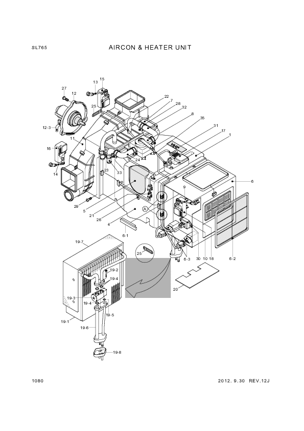 drawing for Hyundai Construction Equipment 11N6-90780DW - CORE-HEATER (figure 1)