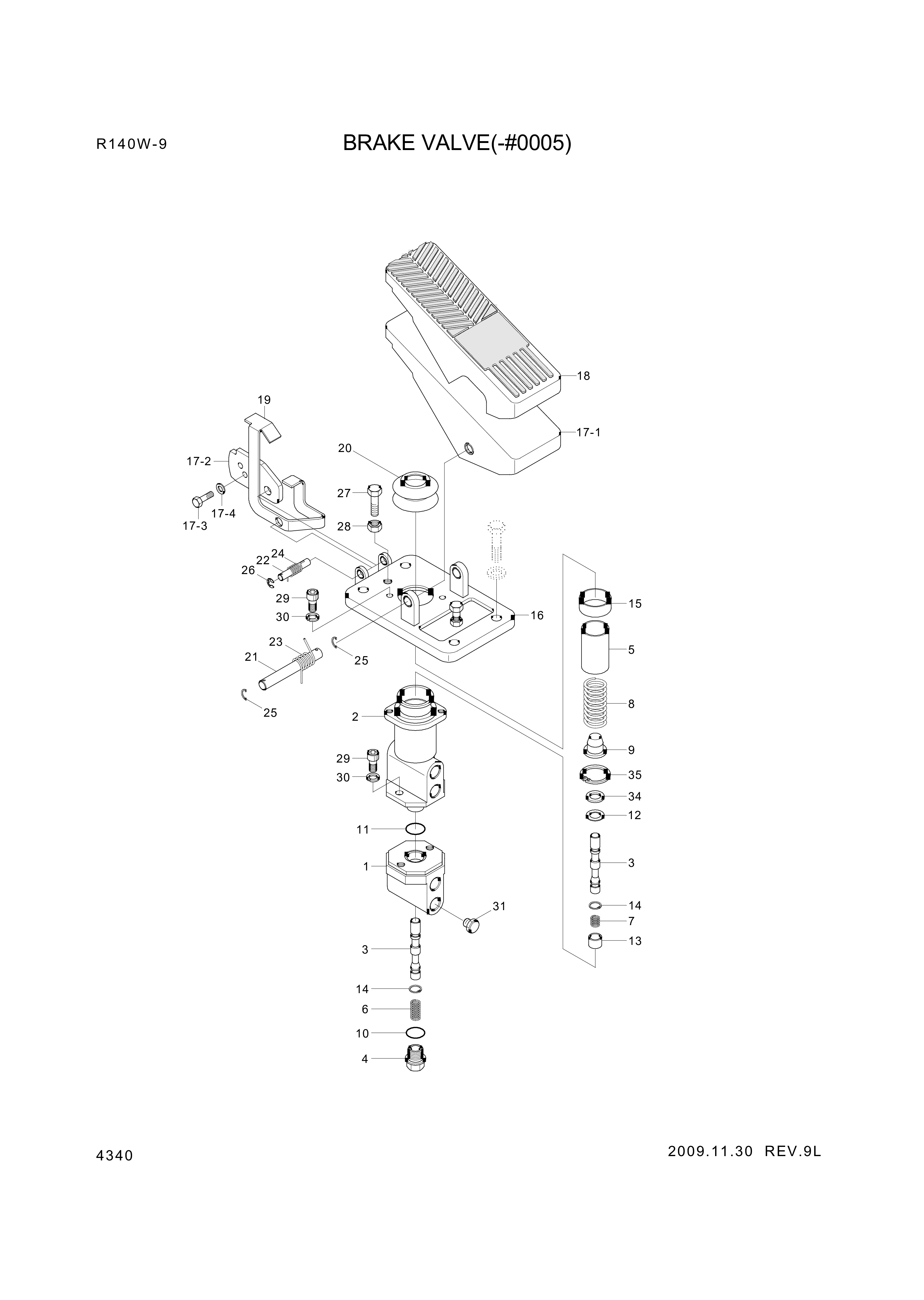 drawing for Hyundai Construction Equipment XKAK-00013 - PEDAL-VALVE (figure 2)