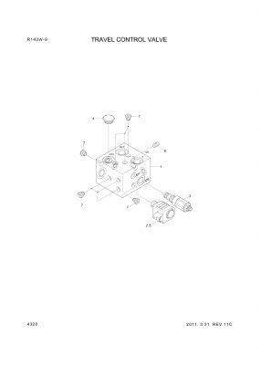 Technical drawing of Hyundai Construction Equipment XKAG-00136 PLUG-WRENCH with dimensions and layout