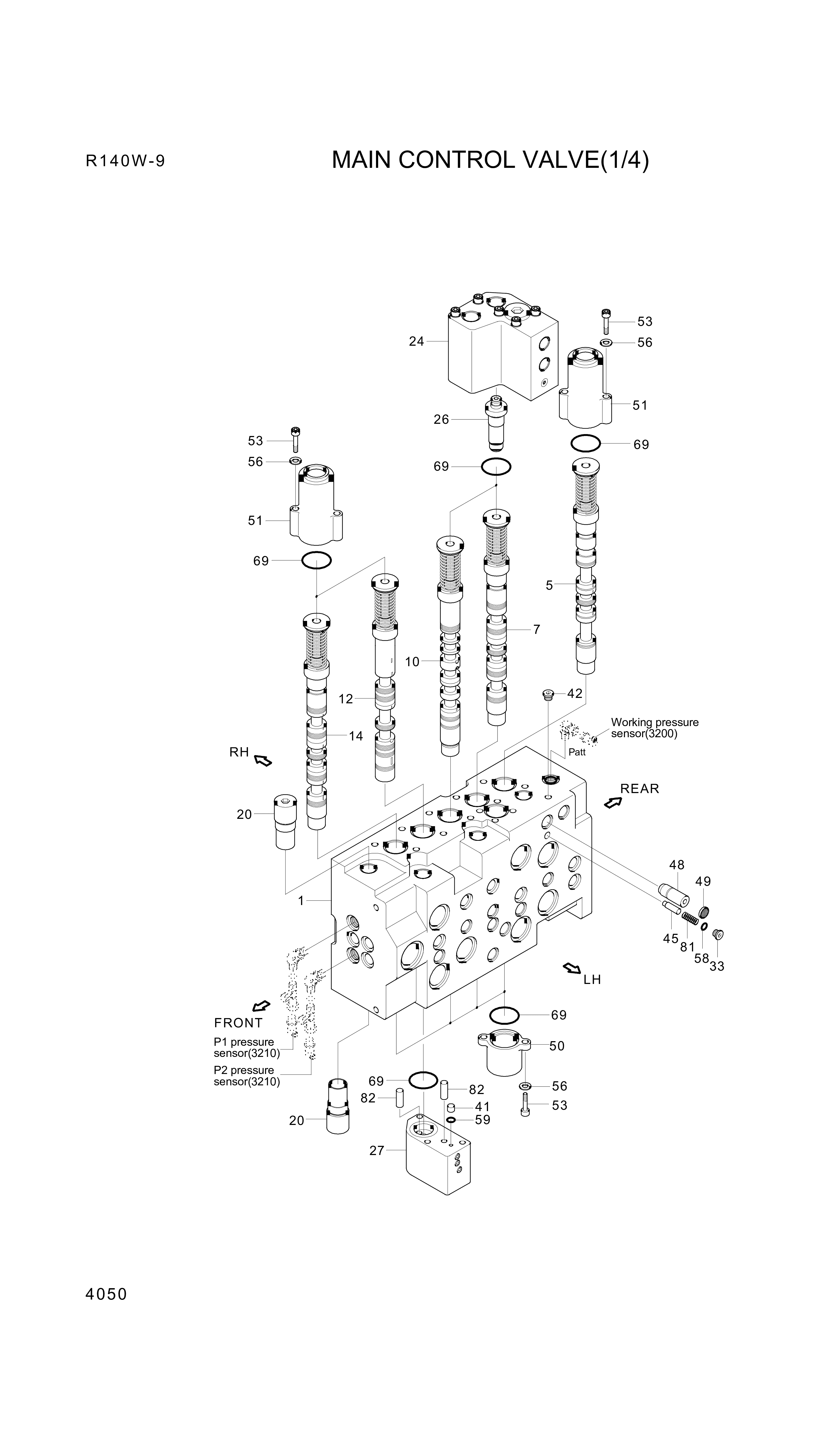 drawing for Hyundai Construction Equipment XKBF-01417 - SPOOL ASSY-ARM 2 (figure 1)