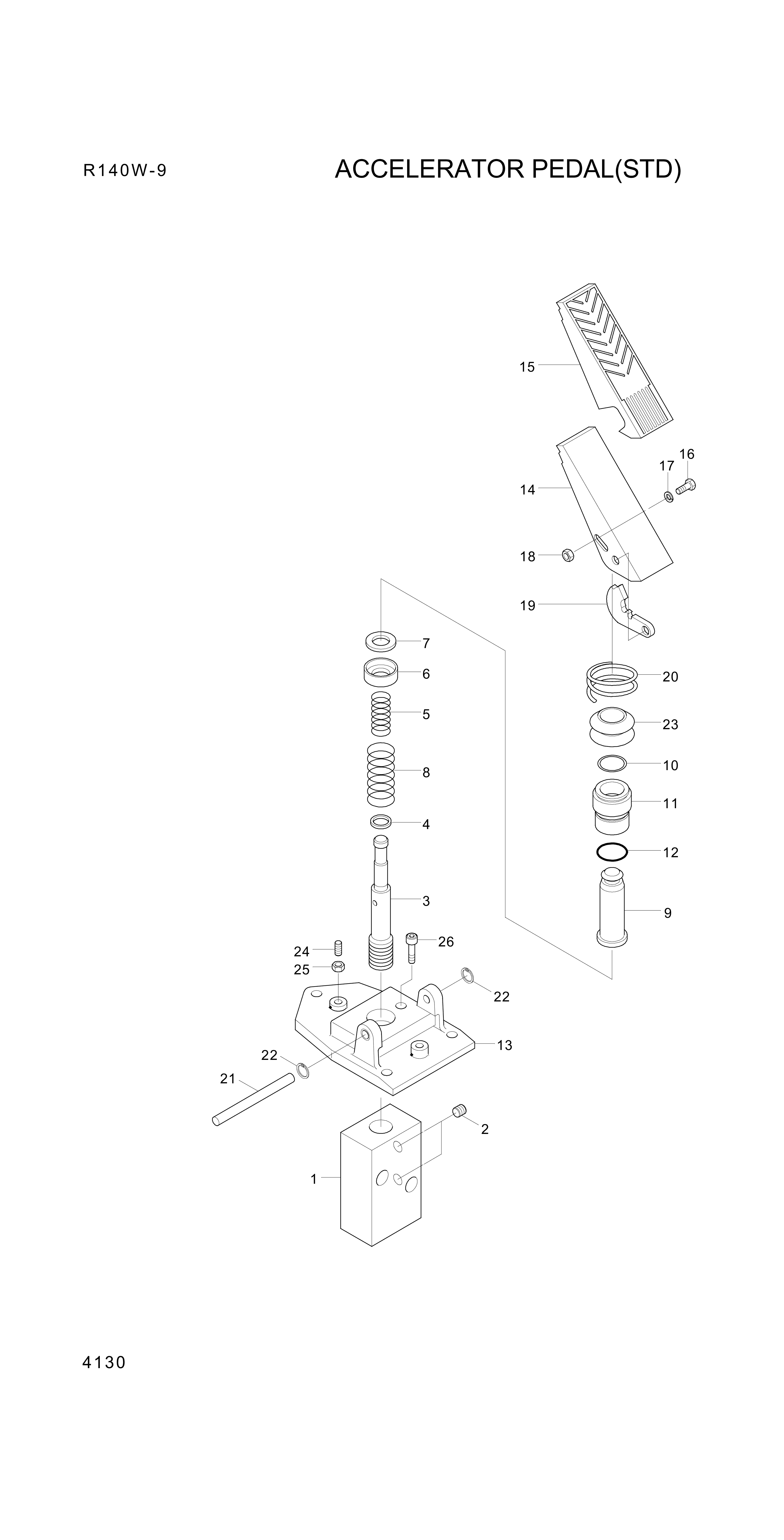 drawing for Hyundai Construction Equipment OORBP14 - O-RING,MAIN PUMP (figure 2)