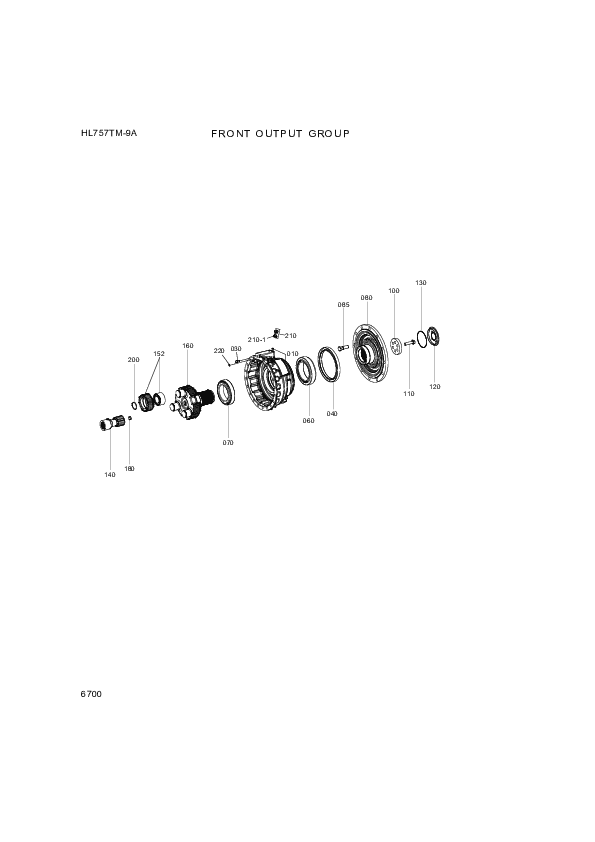 drawing for Hyundai Construction Equipment ZGAQ-02495 - GEAR&BEARING ASSY (figure 1)