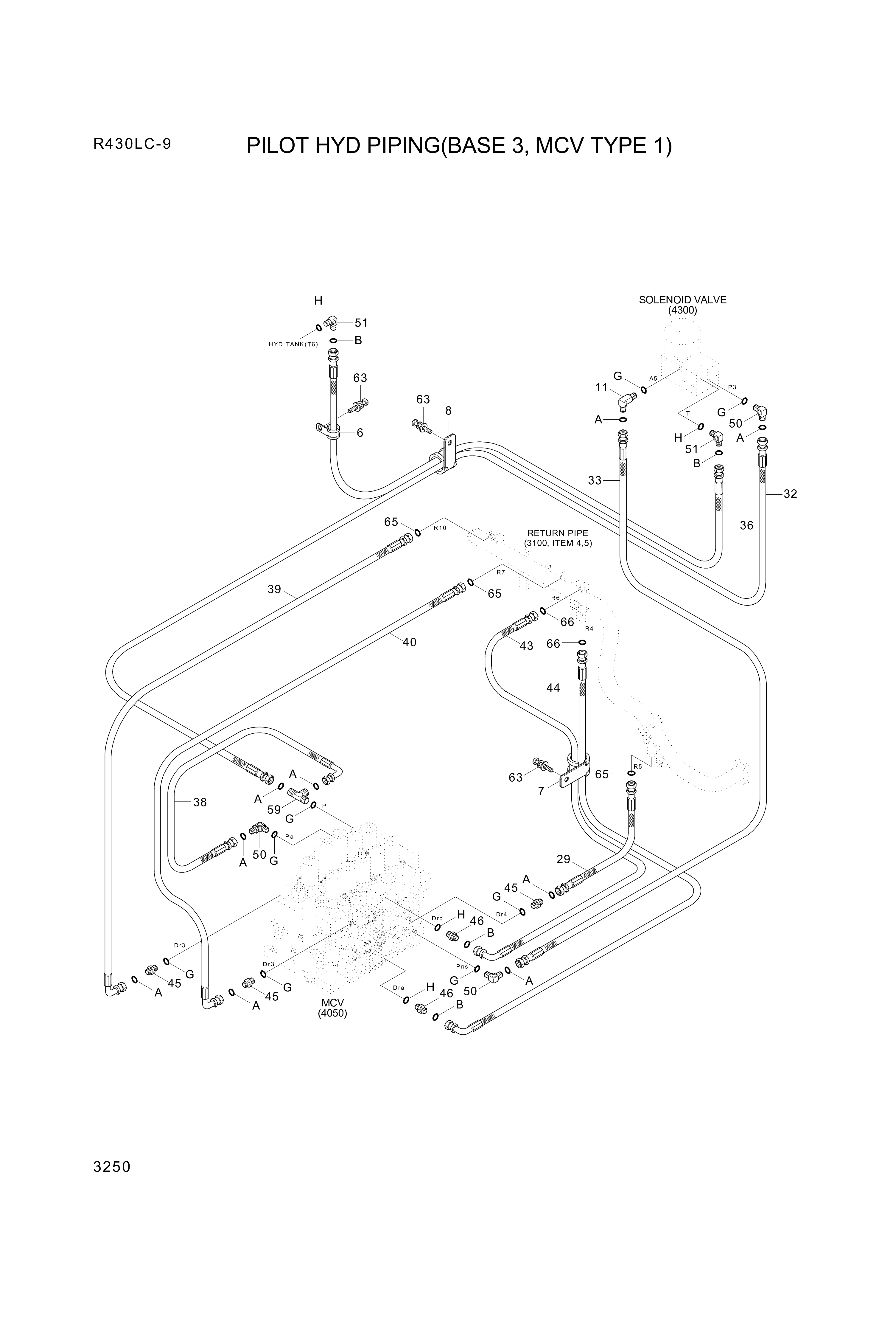 drawing for Hyundai Construction Equipment X420-042018 - HOSE ASSY-SYNF&ORFS (figure 1)