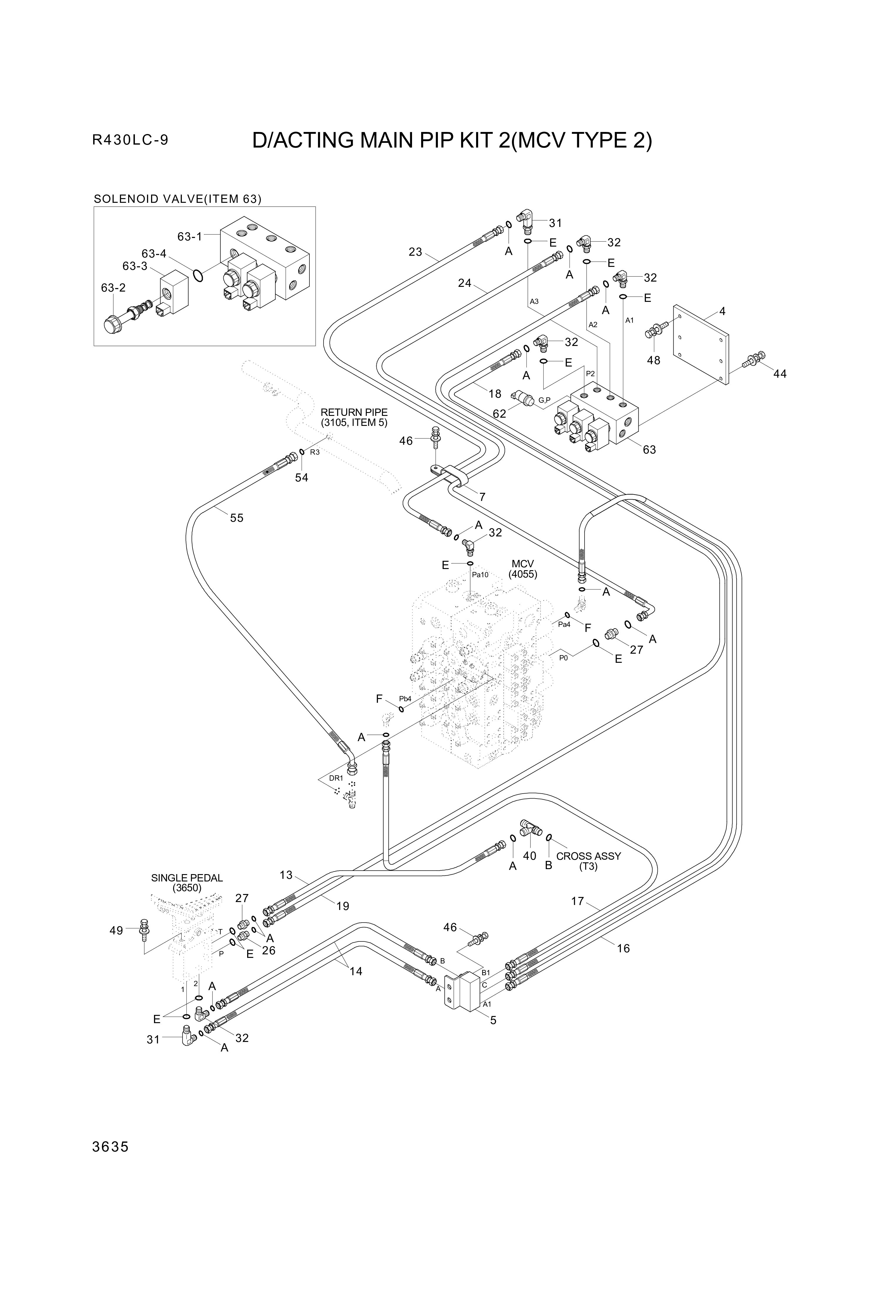 drawing for Hyundai Construction Equipment 34Q6-20050 - MANIFOLD (figure 1)