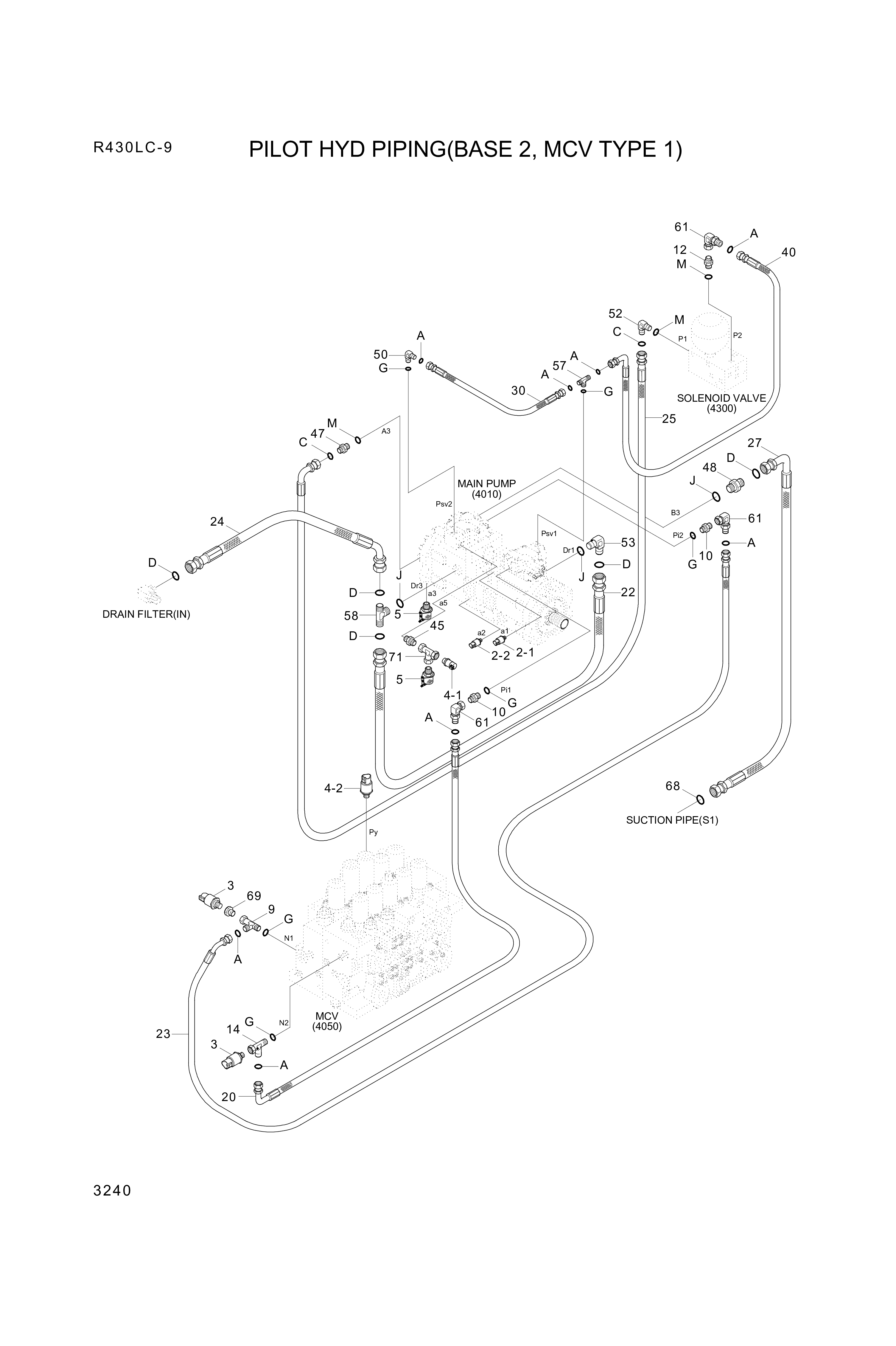 drawing for Hyundai Construction Equipment X420-042018 - HOSE ASSY-SYNF&ORFS (figure 2)