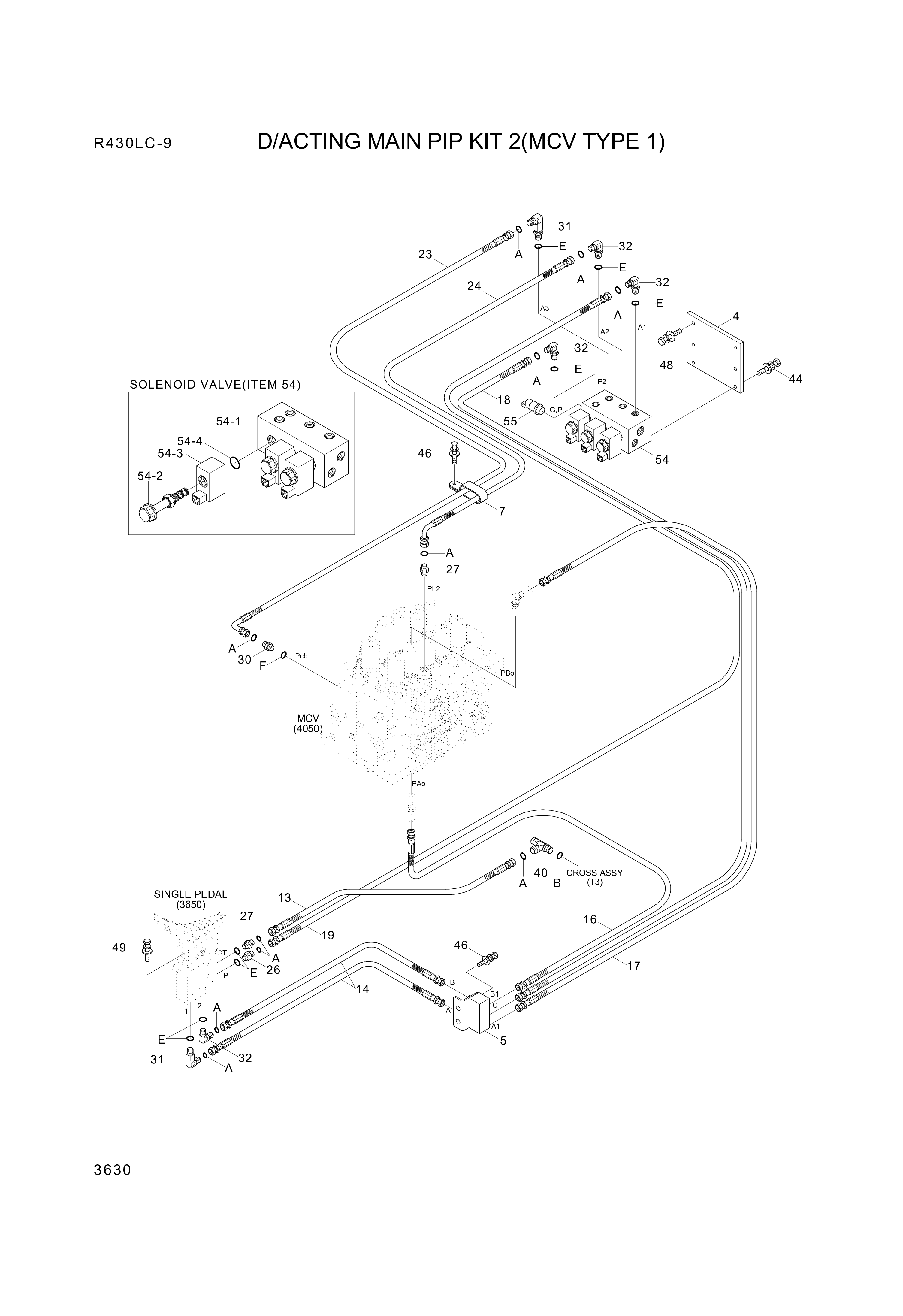 drawing for Hyundai Construction Equipment X420-042055 - HOSE ASSY-SYNF&ORFS (figure 1)