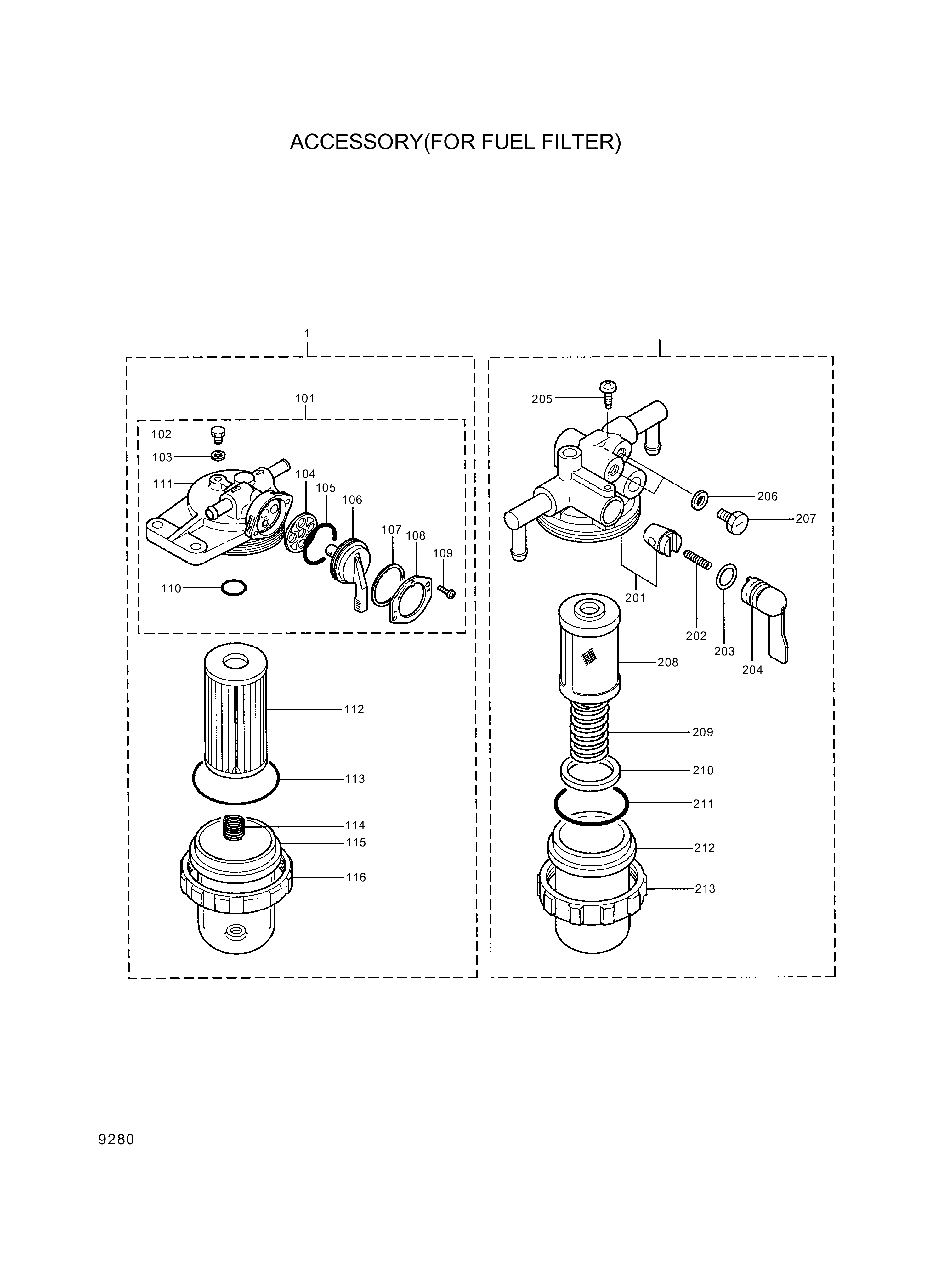 drawing for Hyundai Construction Equipment XJDH-01863 - FILTER-FUEL (figure 1)