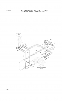 Technical drawing of Hyundai Construction Equipment P930-042006 HOSE ASSY-ORFS&amp;THD with dimensions and layout (figure 2)
