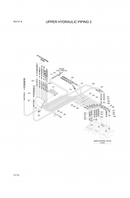 Technical drawing of Hyundai Construction Equipment P930-065057 HOSE ASSY-ORFS&amp;THD with dimensions and layout