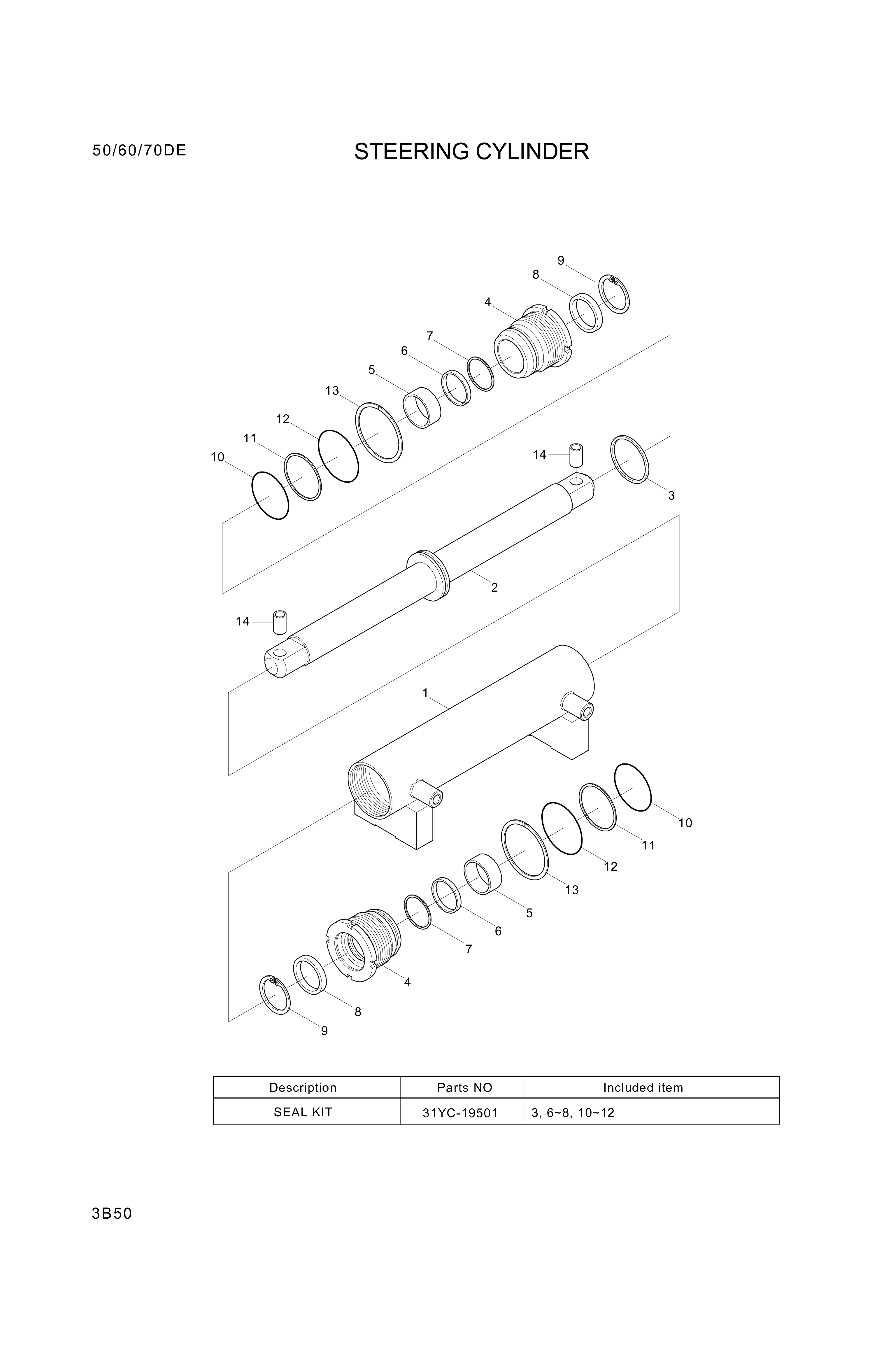 drawing for Hyundai Construction Equipment 501295200 - Bush (figure 1)