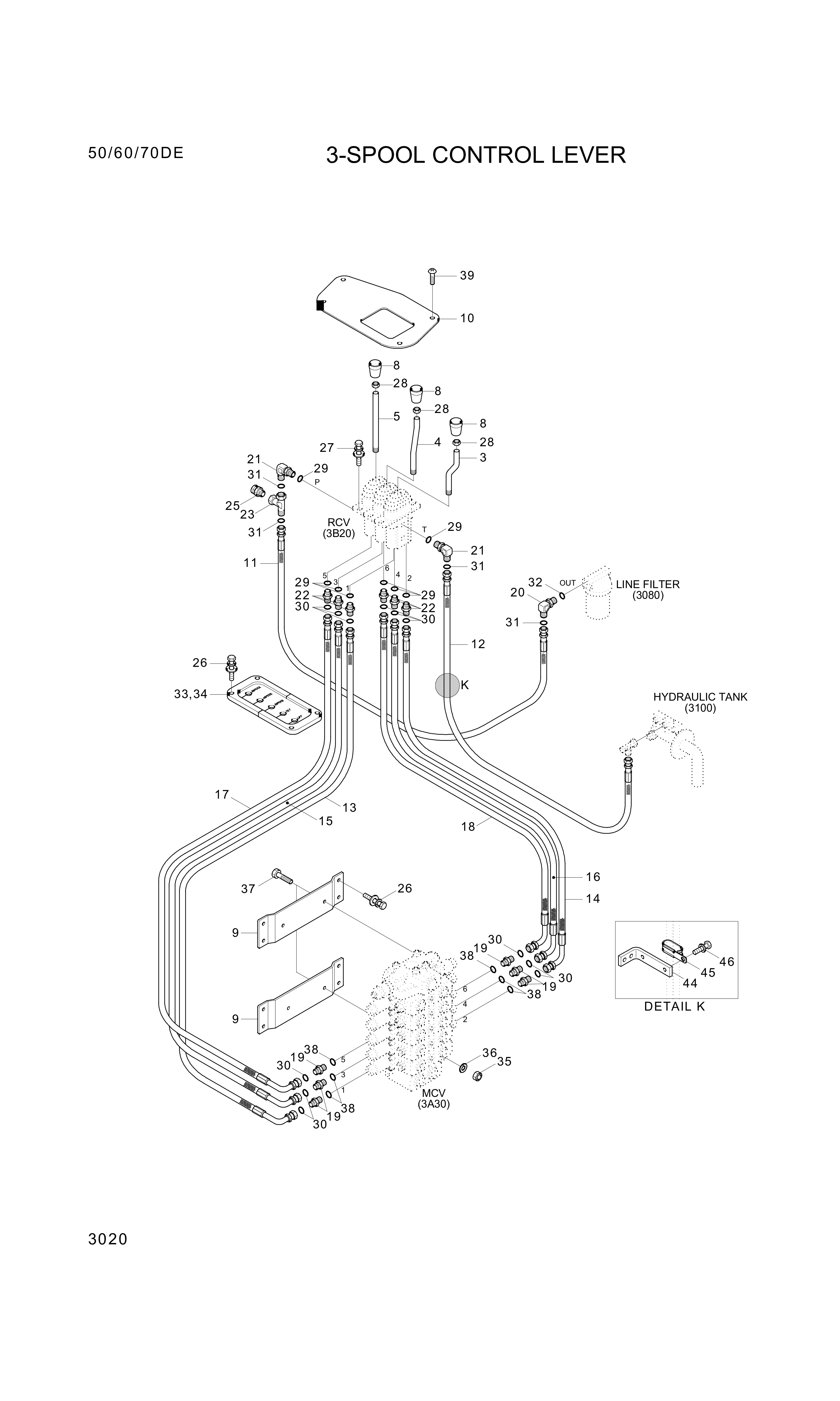 drawing for Hyundai Construction Equipment P930-042035 - HOSE ASSY-ORFS&THD (figure 3)