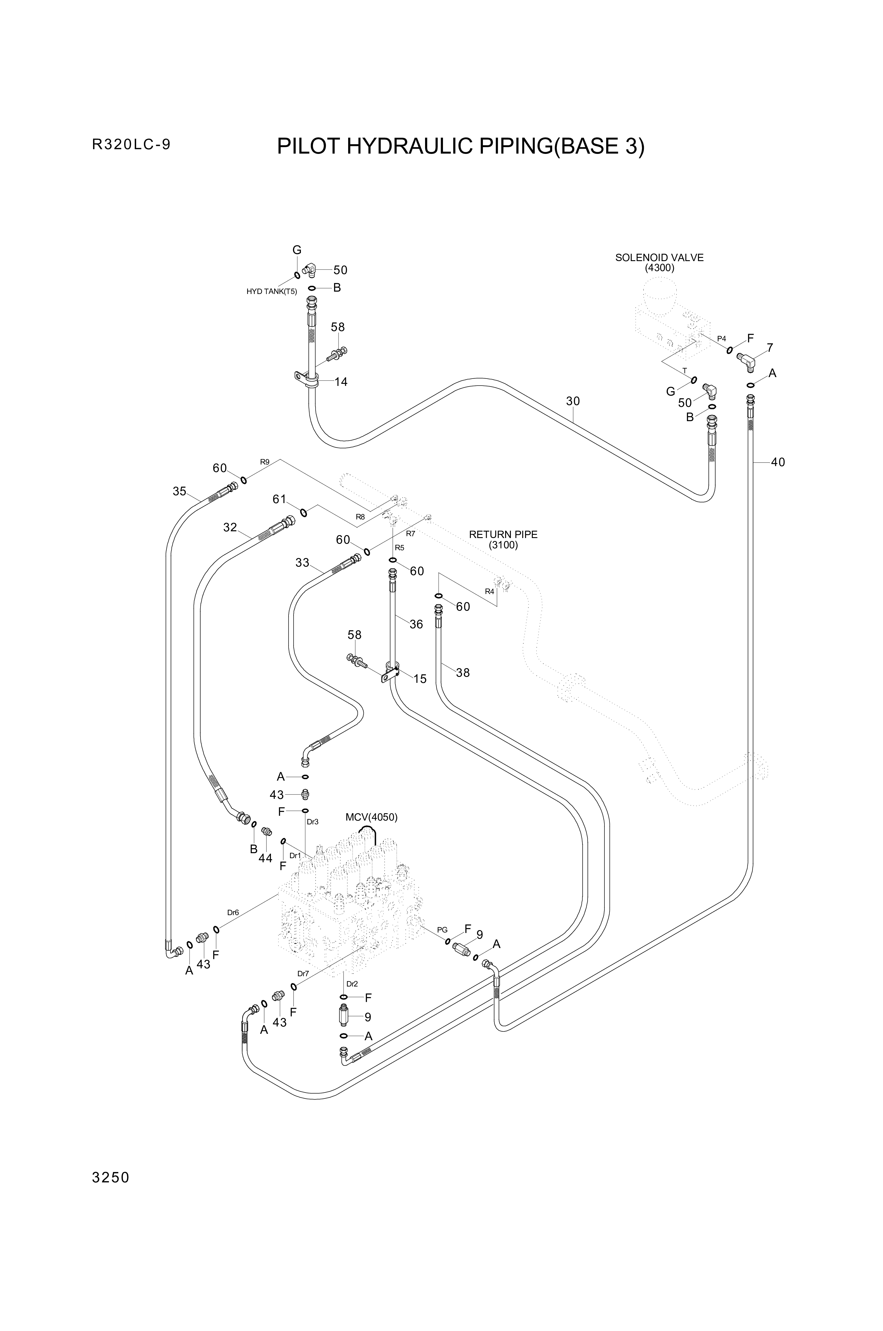 drawing for Hyundai Construction Equipment P930-042008 - HOSE ASSY-ORFS&THD (figure 3)