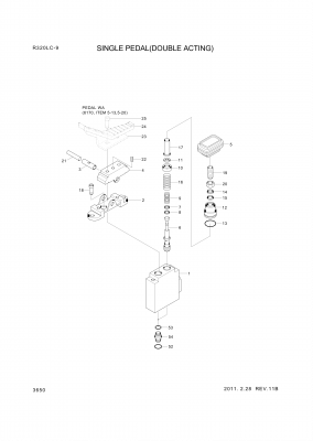 drawing for Hyundai Construction Equipment 31Q6-20300 - PEDAL ASSY-CONTROL (figure 2)