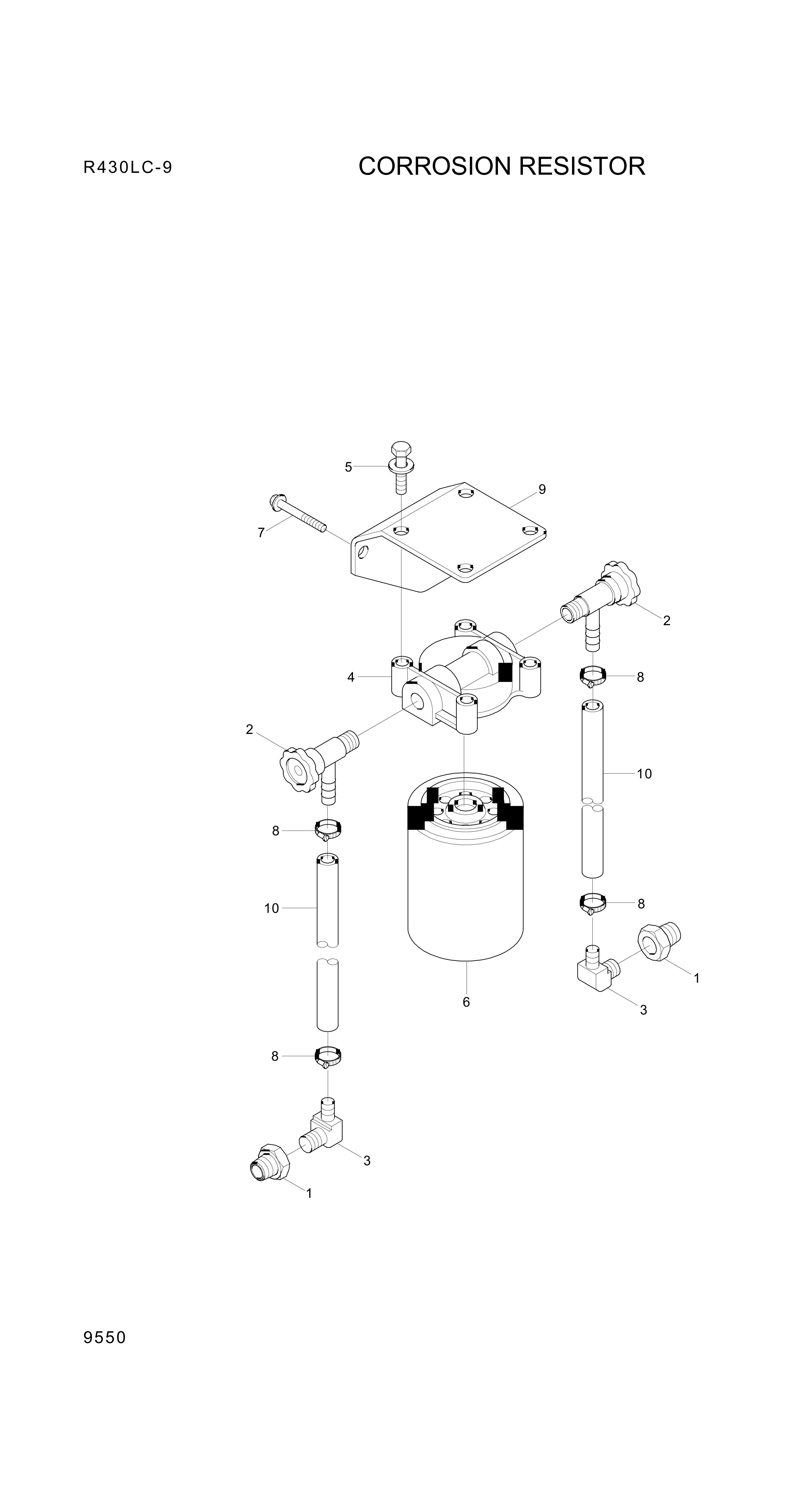 drawing for Hyundai Construction Equipment S-983 - BUSHING-REDUCTING PIPE (figure 2)