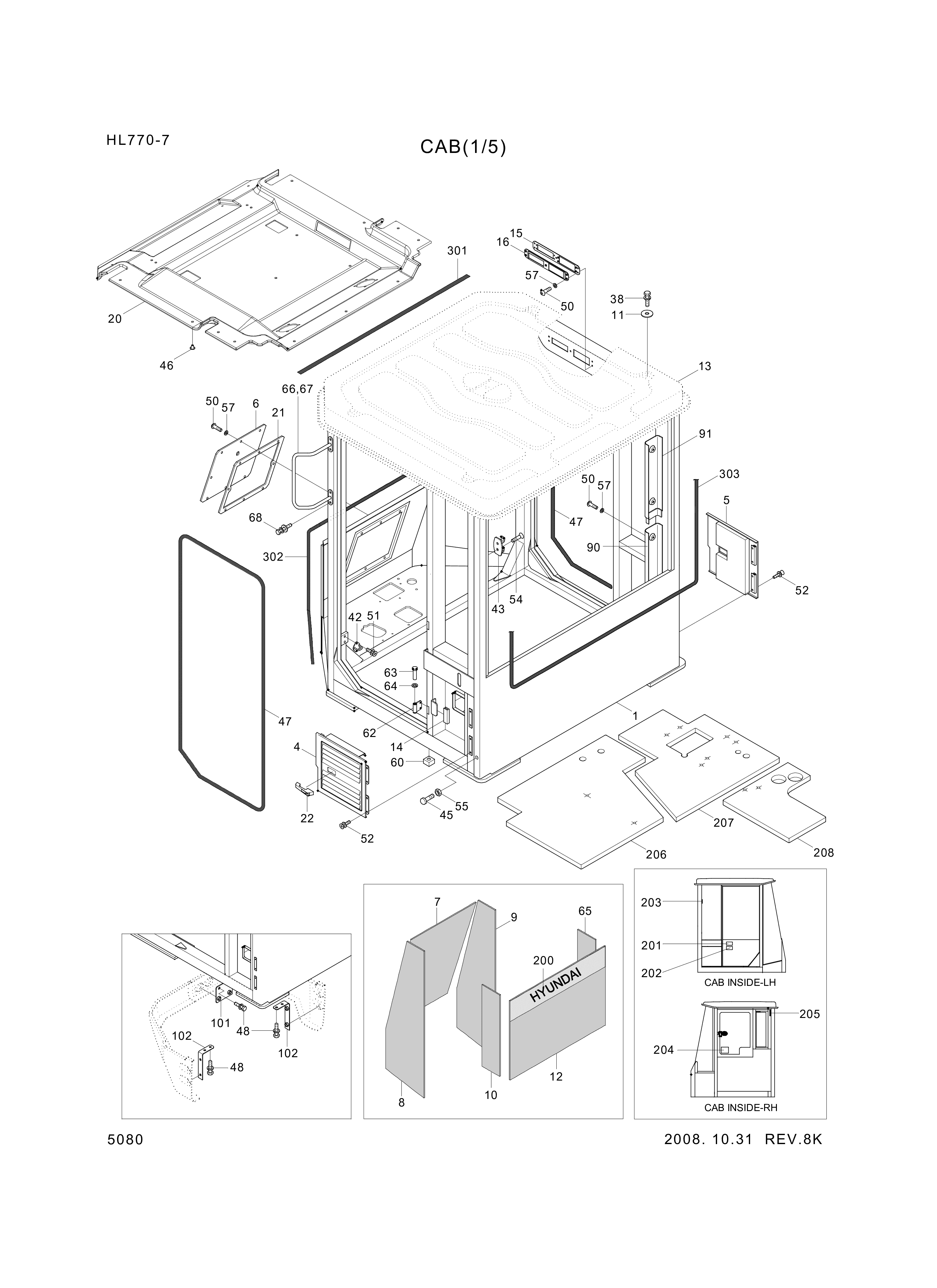 Technical drawing of Hyundai Construction Equipment S141-080162 BOLT-FLAT with dimensions and layout
