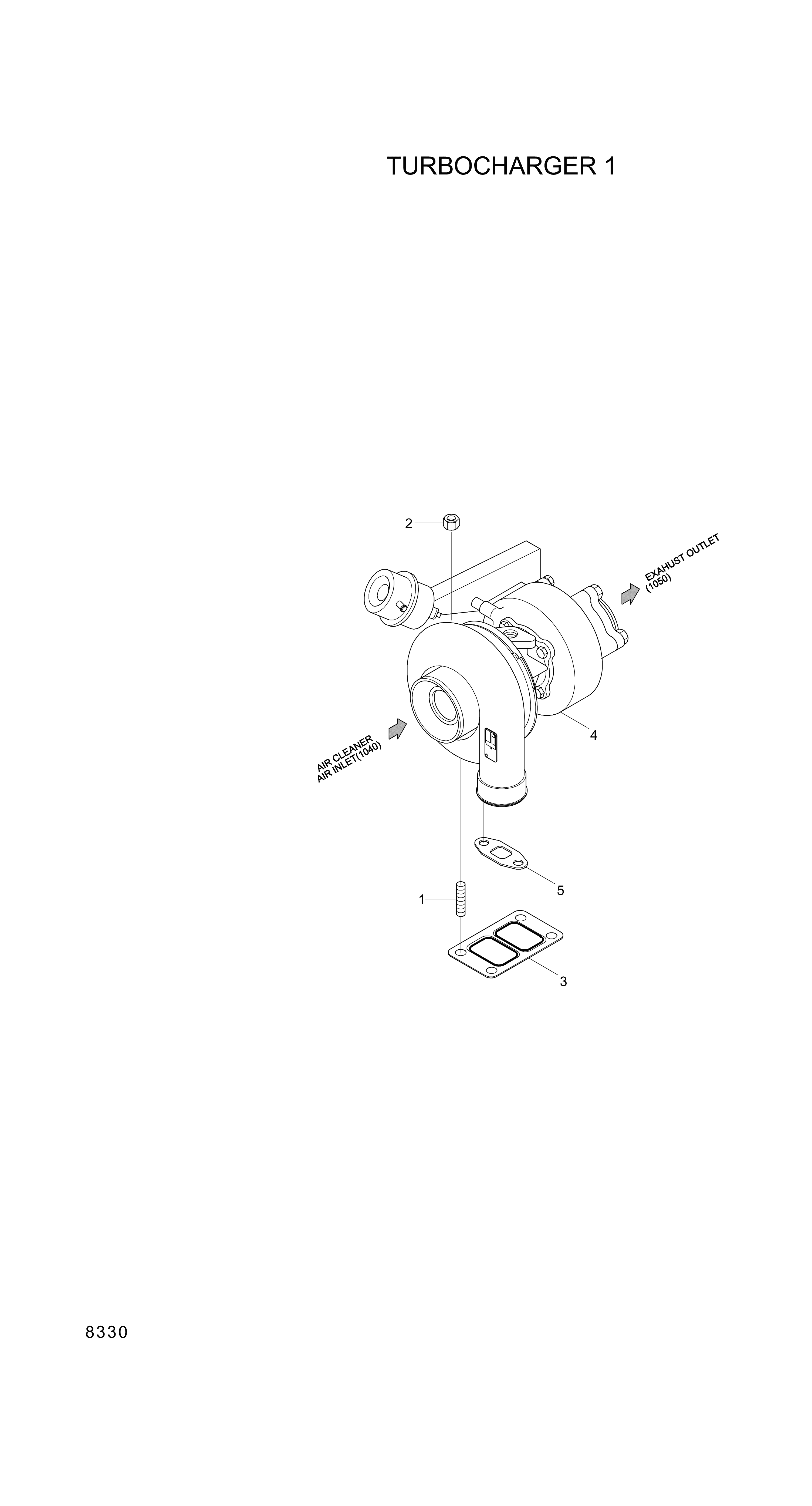 drawing for Hyundai Construction Equipment YUBP-05594 - TURBOCHARGER KIT (figure 1)