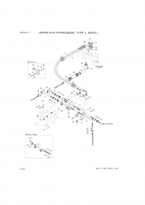 Technical drawing of Hyundai Construction Equipment 95113-04400 O-RING with dimensions and layout