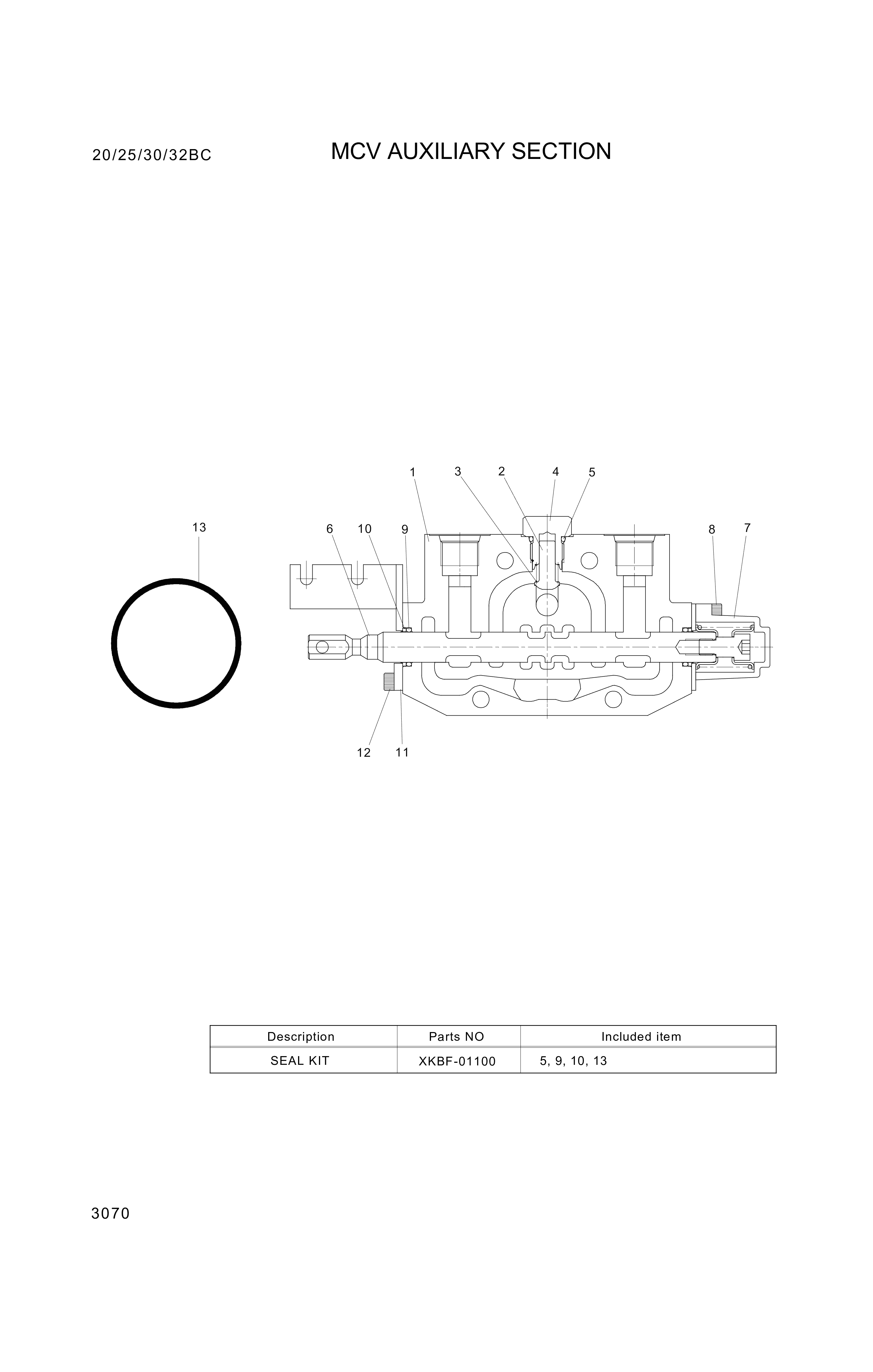 drawing for Hyundai Construction Equipment 95113-01500 - O-RING (figure 1)