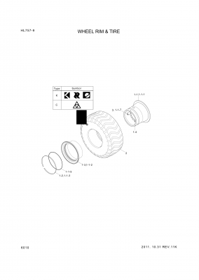 drawing for Hyundai Construction Equipment 81LG-40110 - WHEELRIM (figure 2)