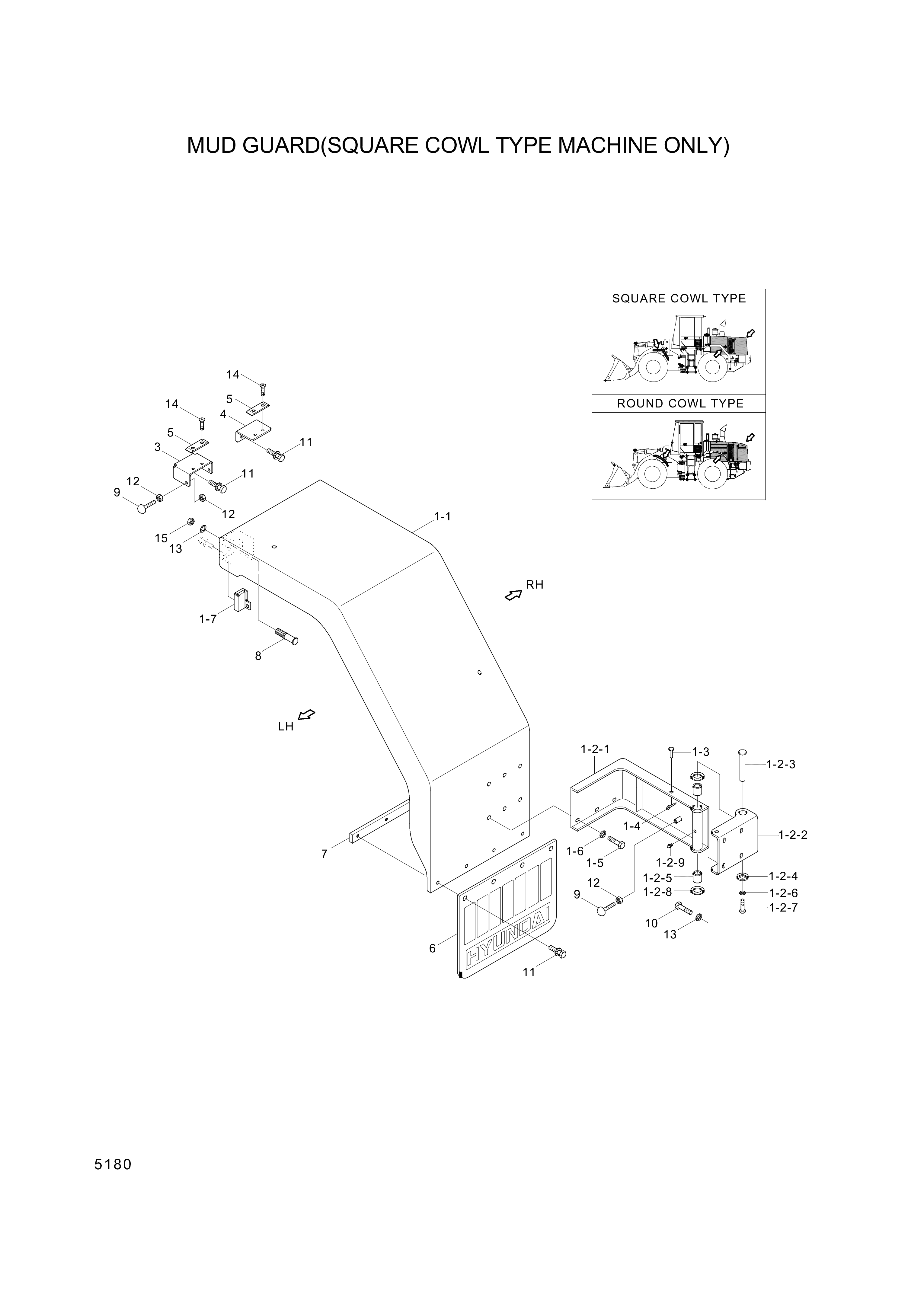 Technical drawing of Hyundai Construction Equipment S275-160003 NUT-SELF with dimensions and layout (figure 2)