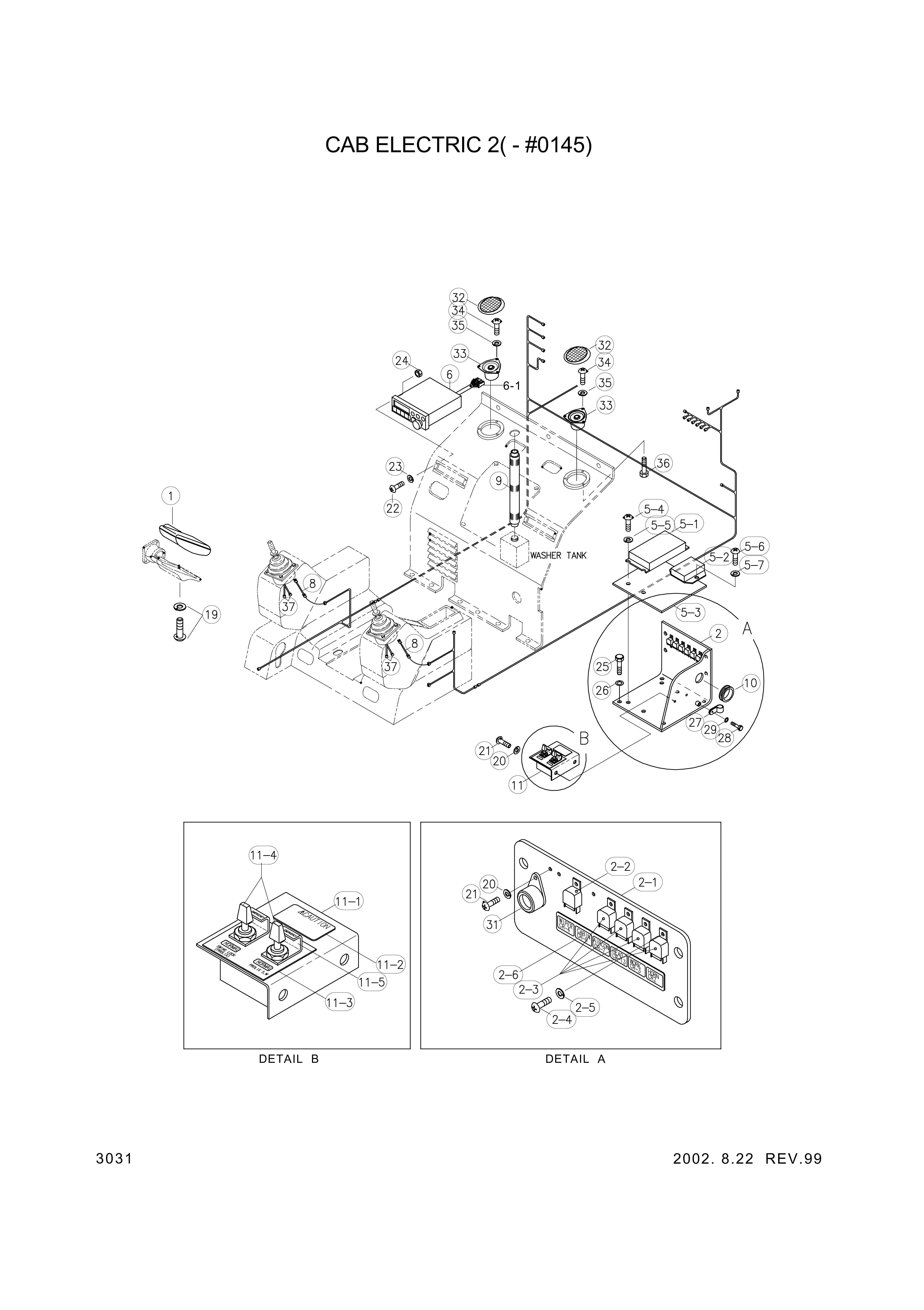 Technical drawing of Hyundai Construction Equipment S203-052002 NUT-HEX with dimensions and layout (figure 4)