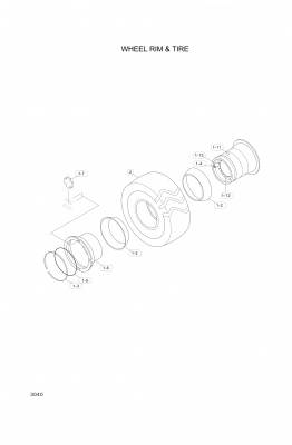 drawing for Hyundai Construction Equipment 81LG-40110 - WHEELRIM (figure 3)