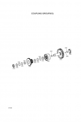 Technical drawing of Hyundai Construction Equipment ZGAQ-01767 BEARING-ROLLER with dimensions and layout (figure 3)