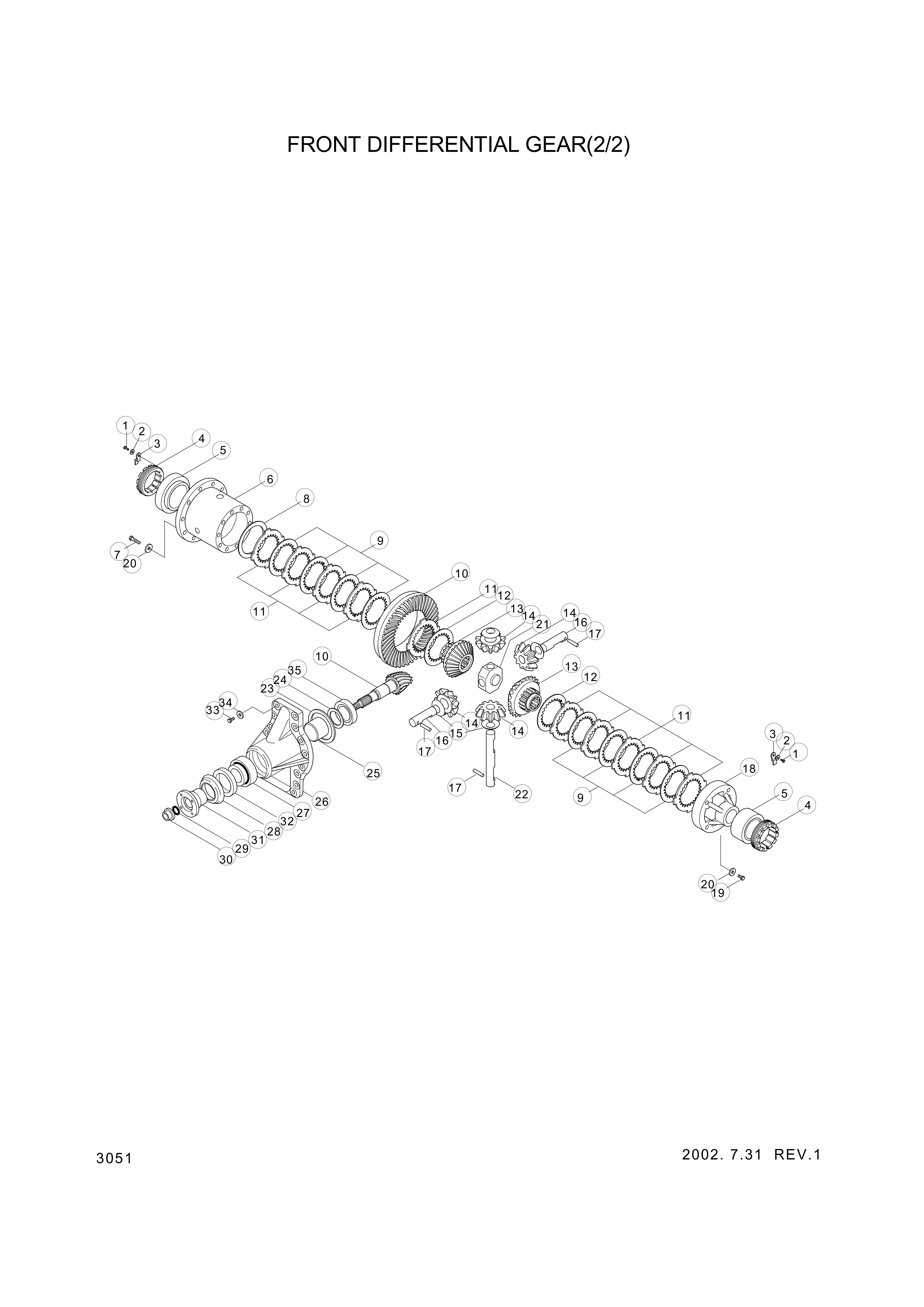 drawing for Hyundai Construction Equipment YBAA-00024 - PINION-DIFF (figure 2)