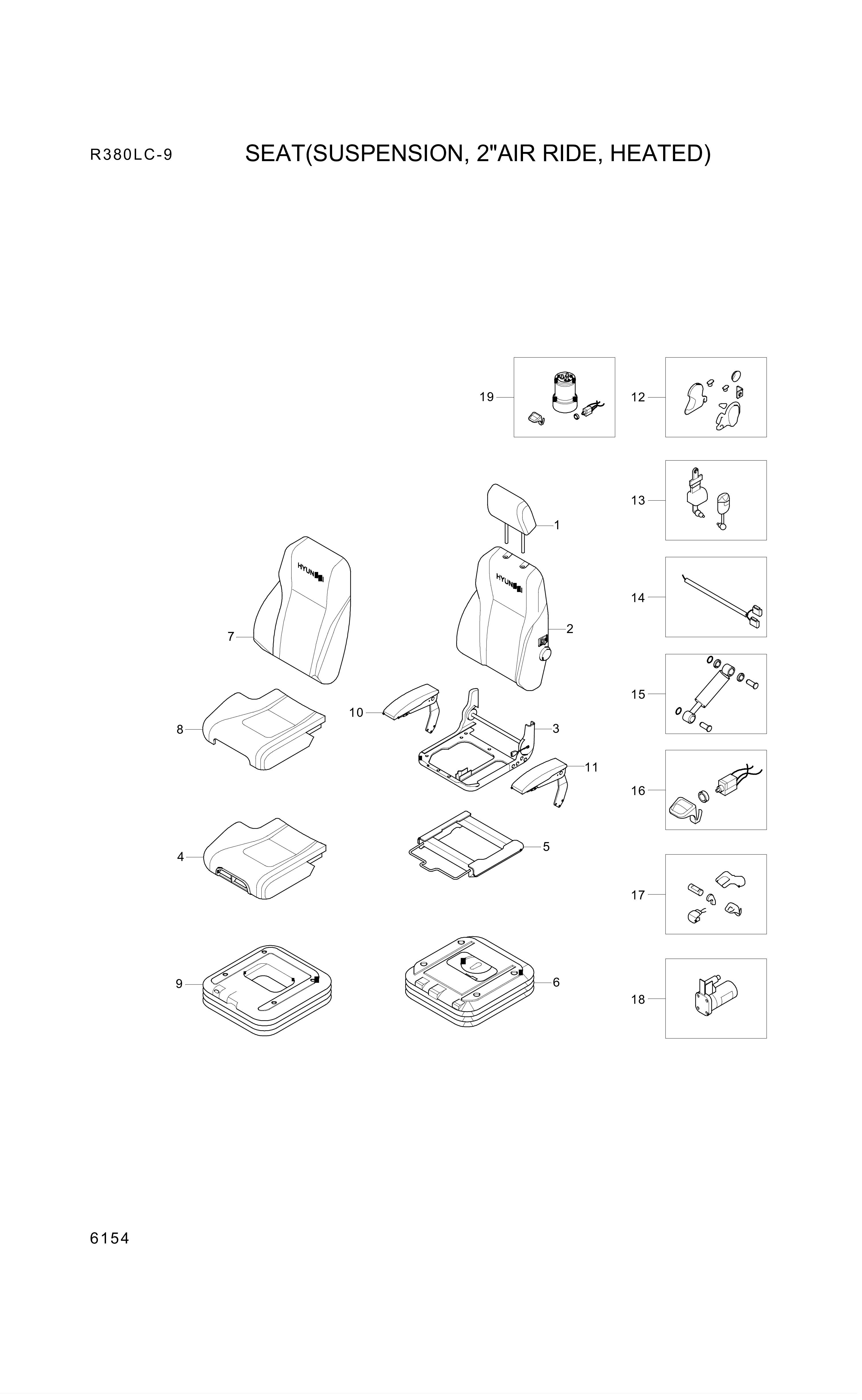 drawing for Hyundai Construction Equipment 196444 - SUSPENSION COVER KIT (figure 2)