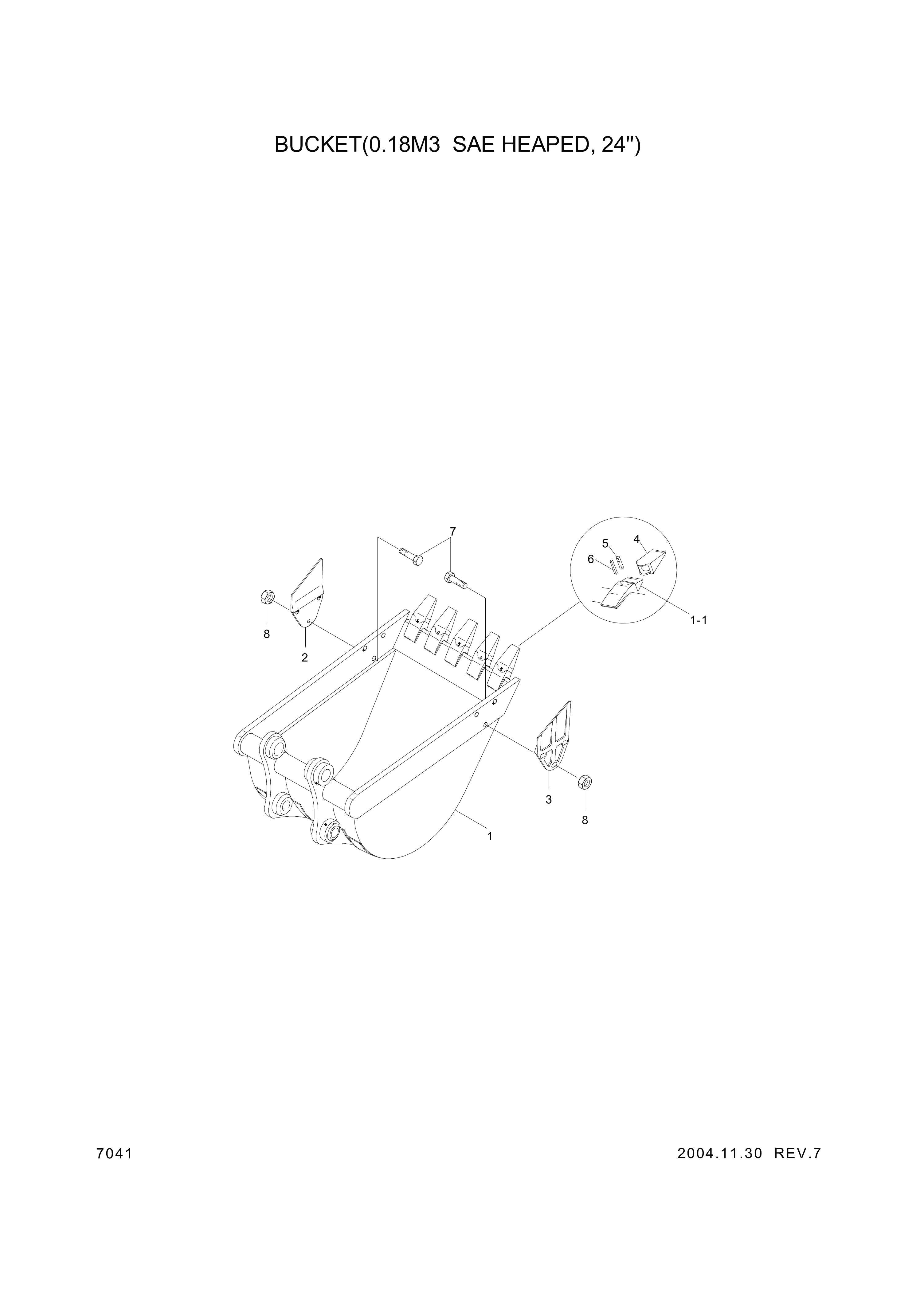 drawing for Hyundai Construction Equipment 952-36001AB - TOOTH (figure 1)