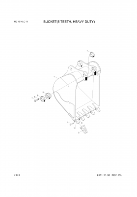 drawing for Hyundai Construction Equipment 61E9-3041 - BOTTOM PLATE 2 (figure 3)