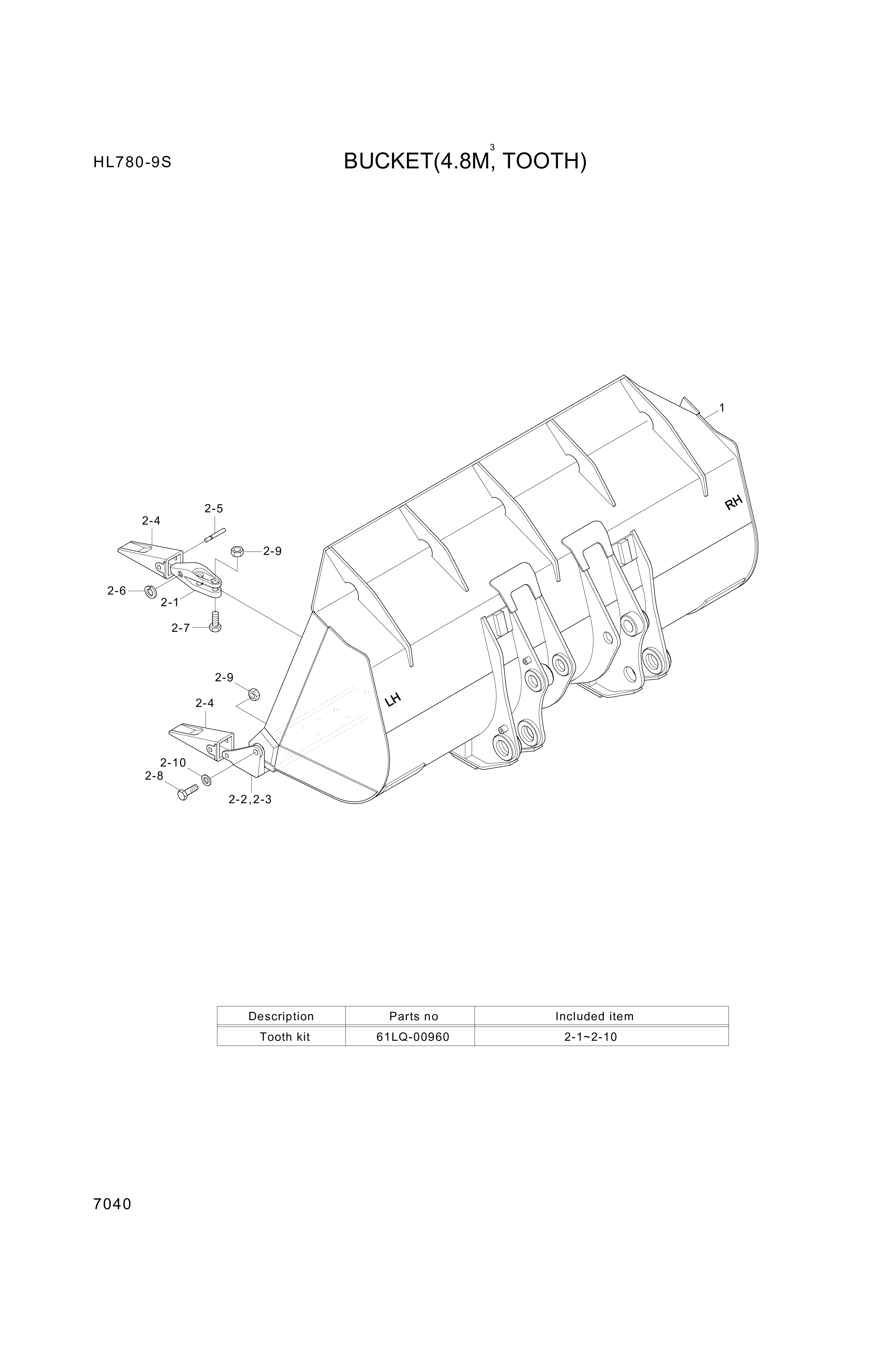 drawing for Hyundai Construction Equipment 61L6-00770BG - ADAPTER-TOOTH CT (figure 1)